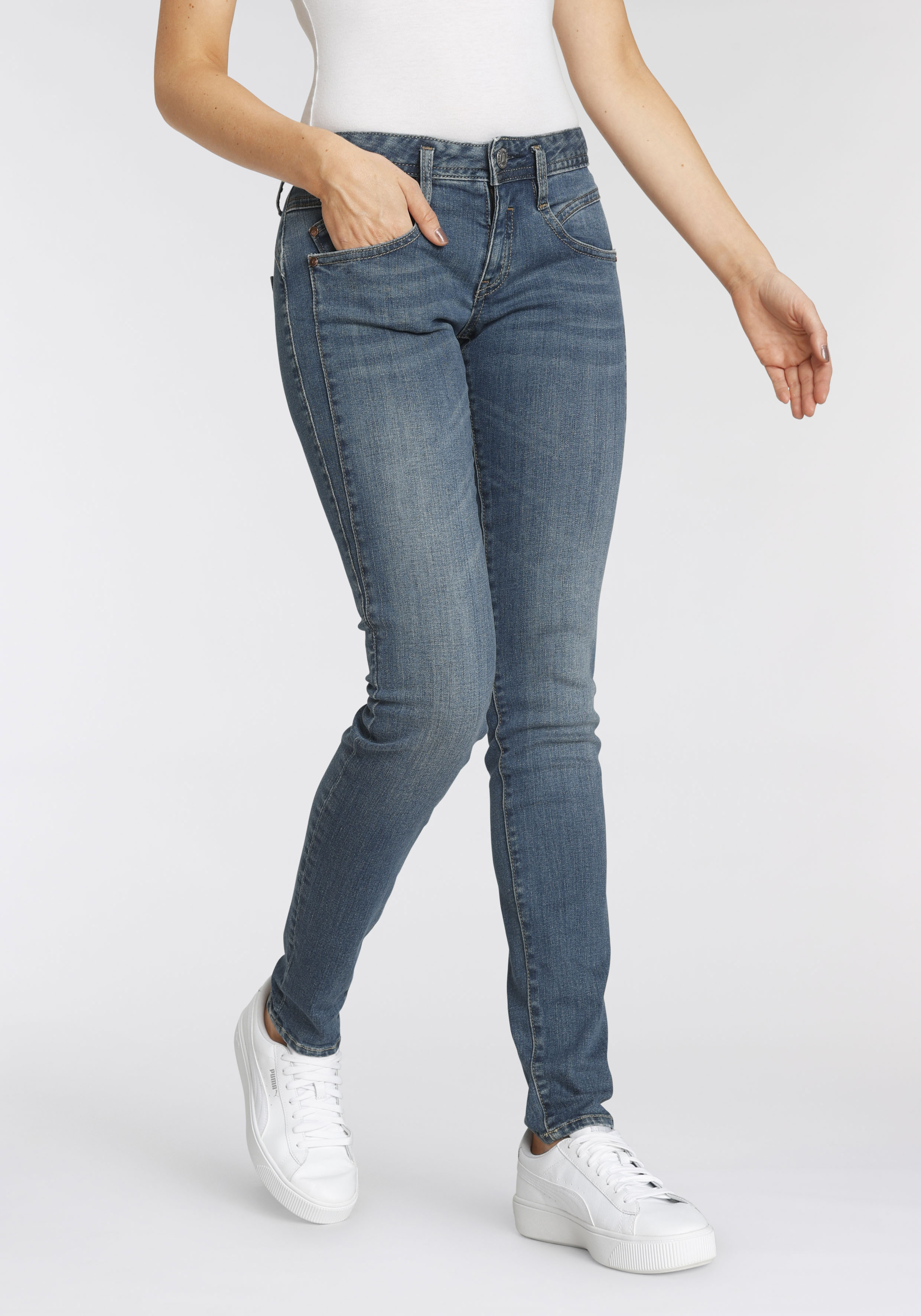 Herrlicher Slim-fit-Jeans »GINA SLIM POWERSTRETCH«, mit seitlichem Keileinsatz-Herrlicher 1