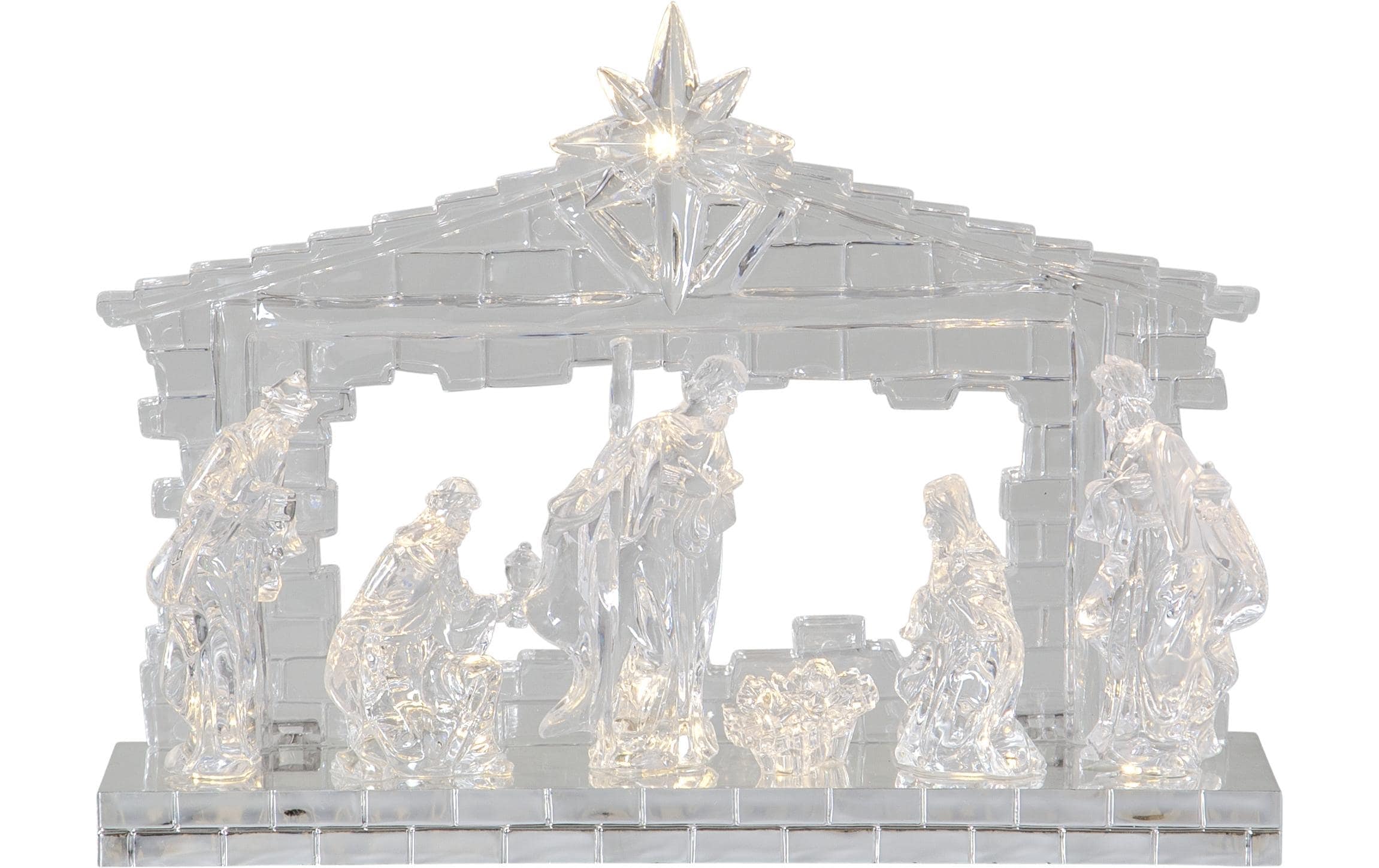 STAR TRADING Krippe »Ice, 7 LEDs, 30 cm, Transparent«