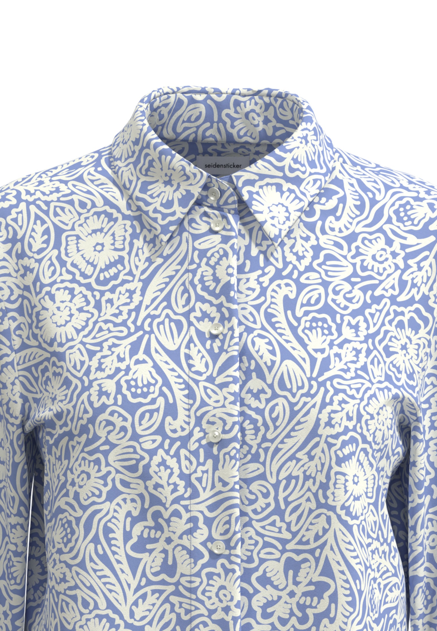 seidensticker Hemdbluse »Schwarze Rose« 1/1 Kragen Floral