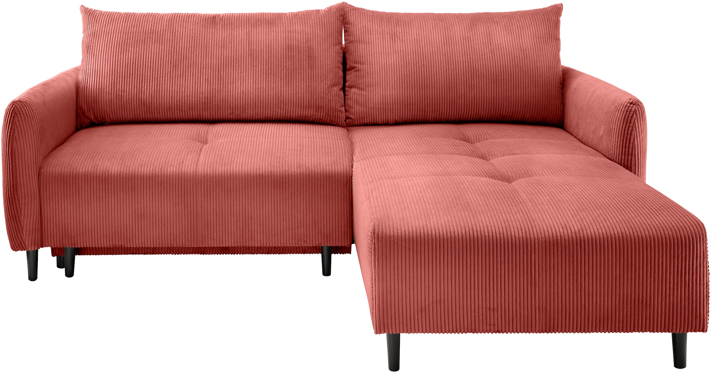 INOSIGN Ecksofa »Mara, L-Form, aktueller Cord Bezug und tolle Farben, schmale Armlehnen«, whlw. mit Bettfunktion,Recamiere links/rechts montierbar, Breite 238cm