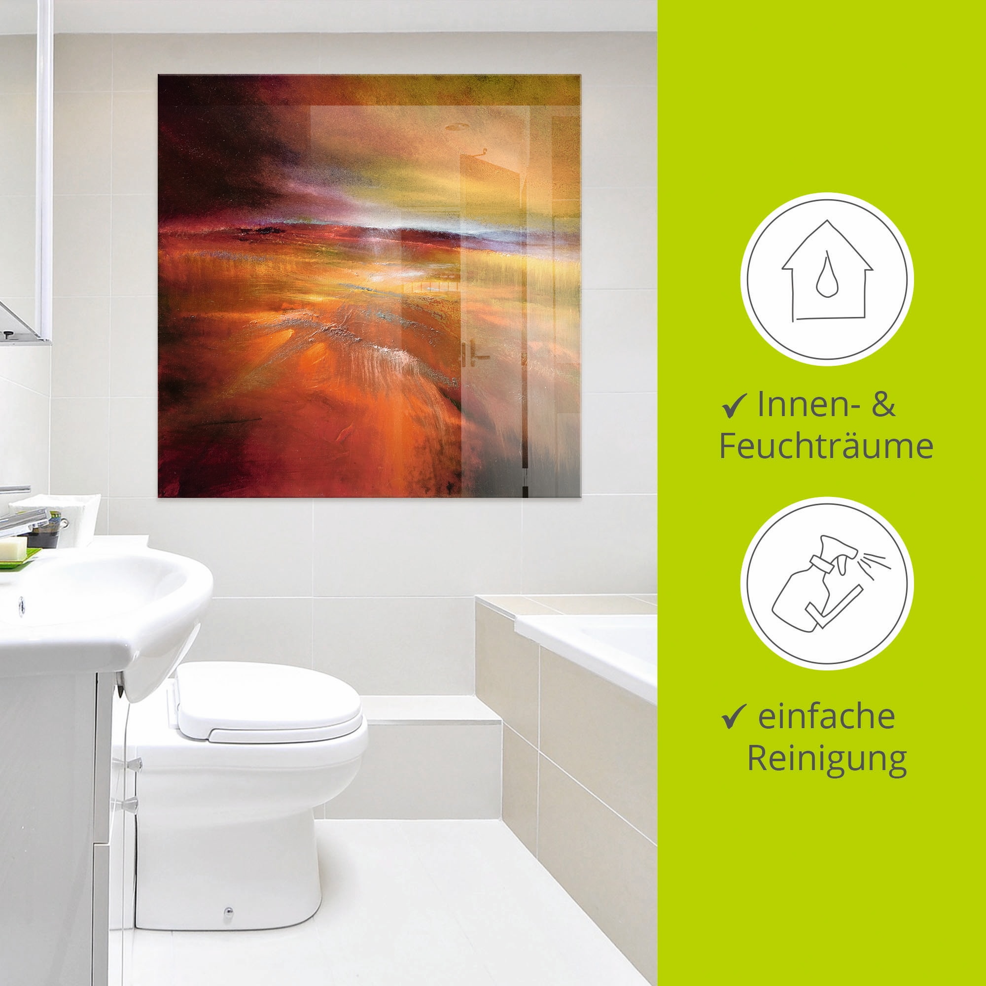 Artland Glasbild »Ernteland« Felder 1 Stk. tlg. in verschiedenen Grössen