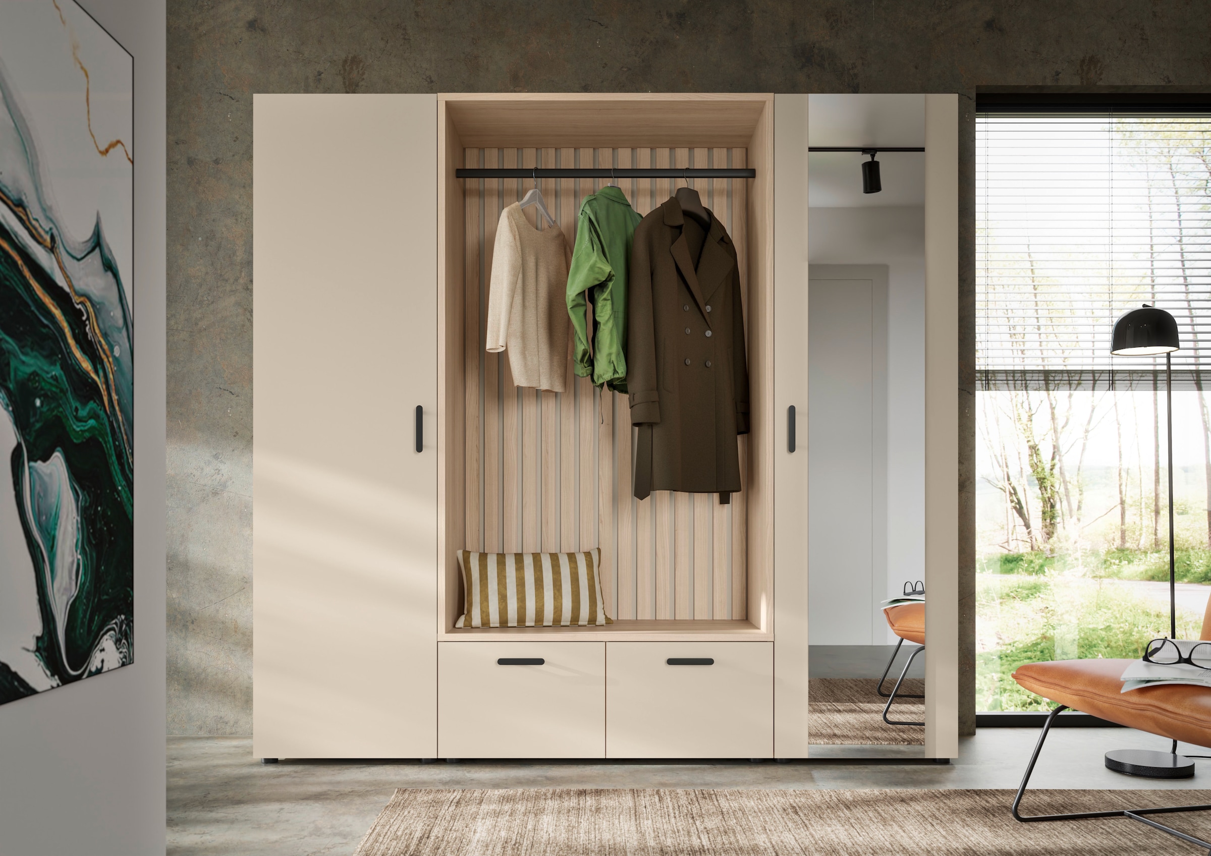 HBZ Ensemble de vestiaires »Hannover Kompaktgarderobe B/H/T 210x200x45 cm« 4 cuis tlg.