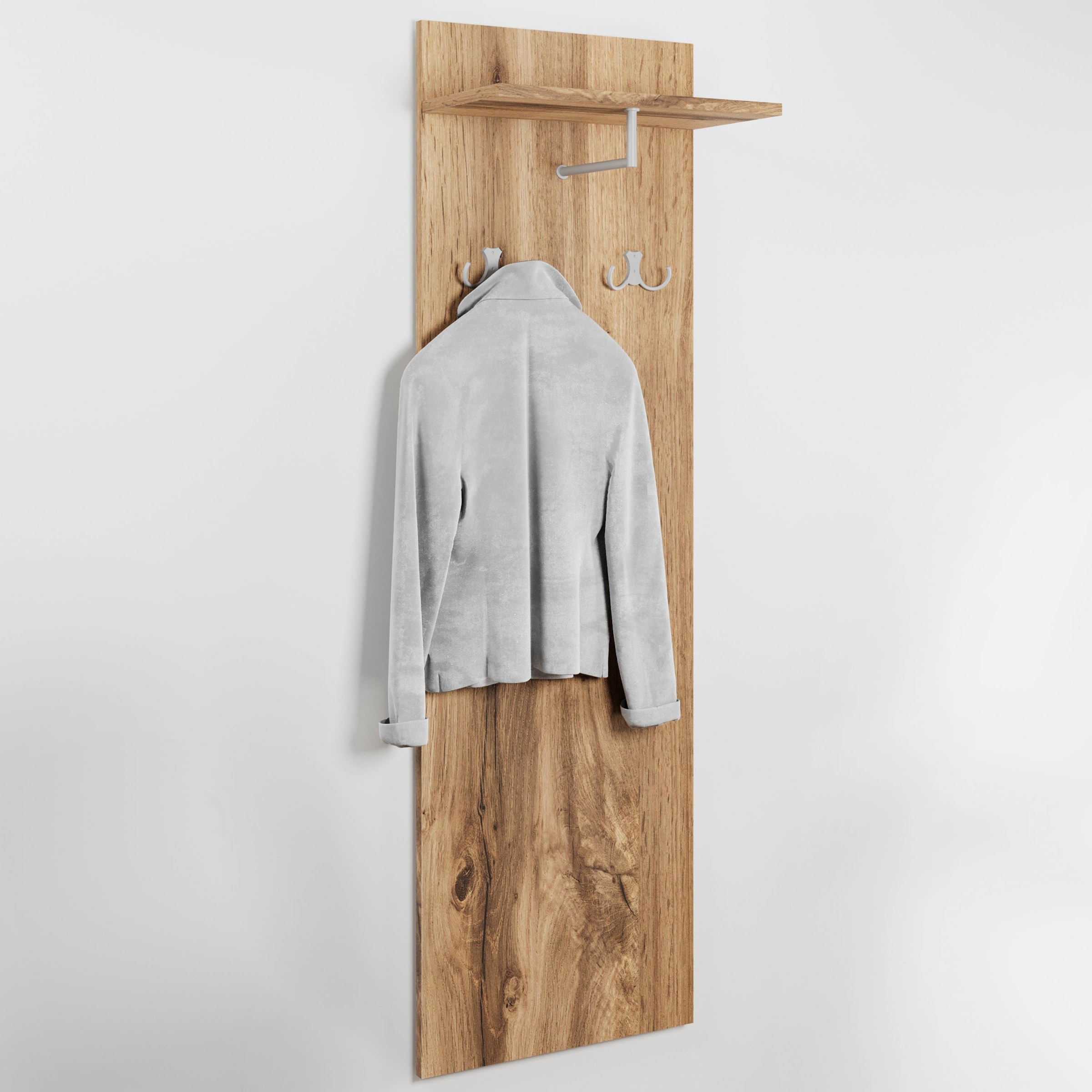 GOODproduct Garderobenpaneel »Paris« 1 Stk. tlg. Wandgarderobe mit Doppelhaken und Kleiderstange (B/T/H): 40/21,5/130cm