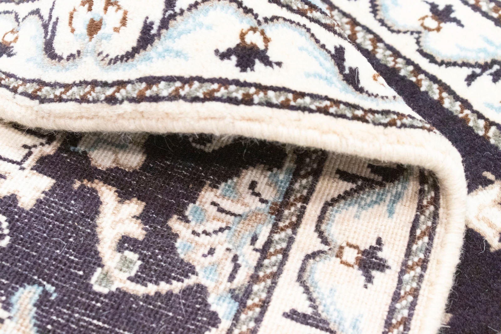 morgenland Wollteppich »Nain 12la Teppich handgeknüpft blau«, rechteckig
