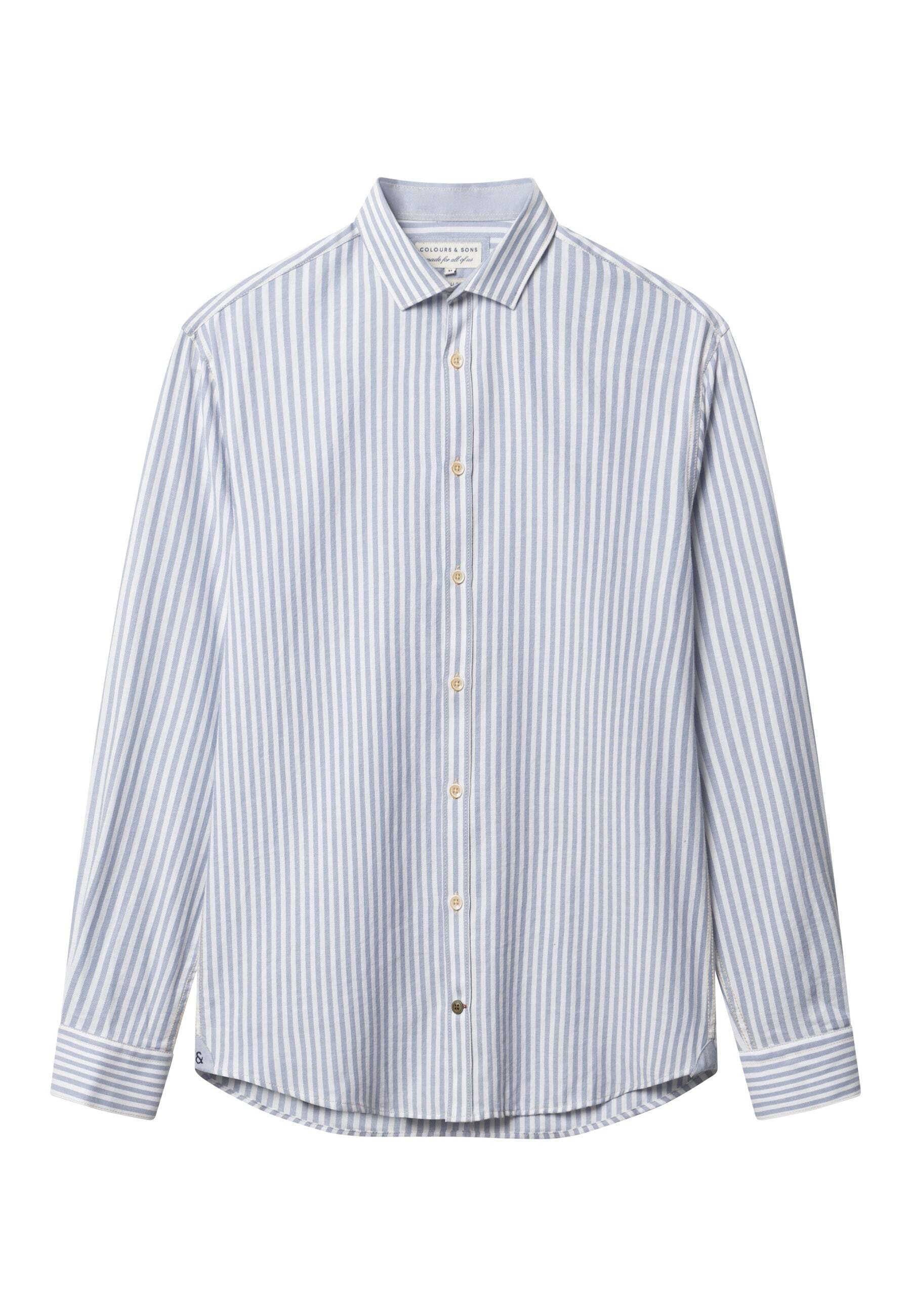 colours & sons Langarmhemd »colours & sons Langarmhemd Shirt Brushed Twill Stripes«