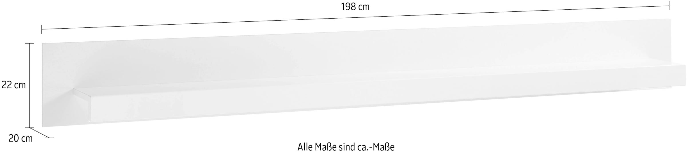 Places of Style ca. Breite kaufen Wandregal 198 bequem »MERAN«, cm