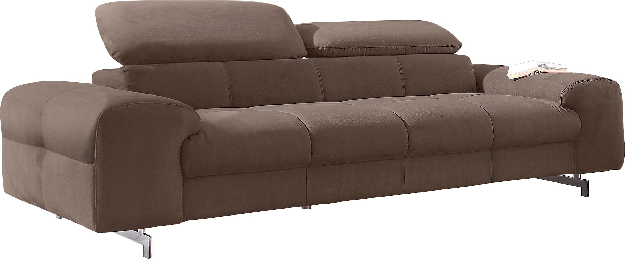 COTTA 3-places »Chef« Big-Sofa mit Kopfteilverstellung, edle Metallkufen
