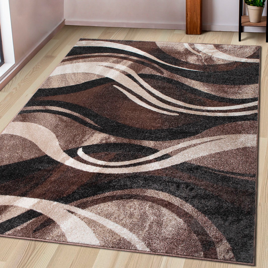 Image of GOODproduct Teppich "Joas" rechteckig 9 mm Höhe besonders weicher Kurzflor in modernem Wellen Muster, leichter Glanz
