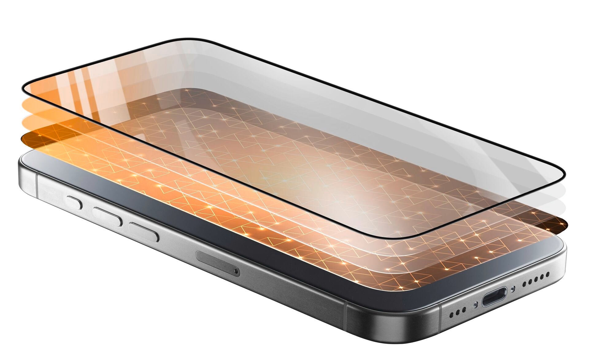 Cellularline Displayschutzglas »FORTIFIED XTREME GLASS«, für Apple iPhone 16, Displayschutzfolie, Schutzfolie, Bildschirmschutz, kratz- & stossfest