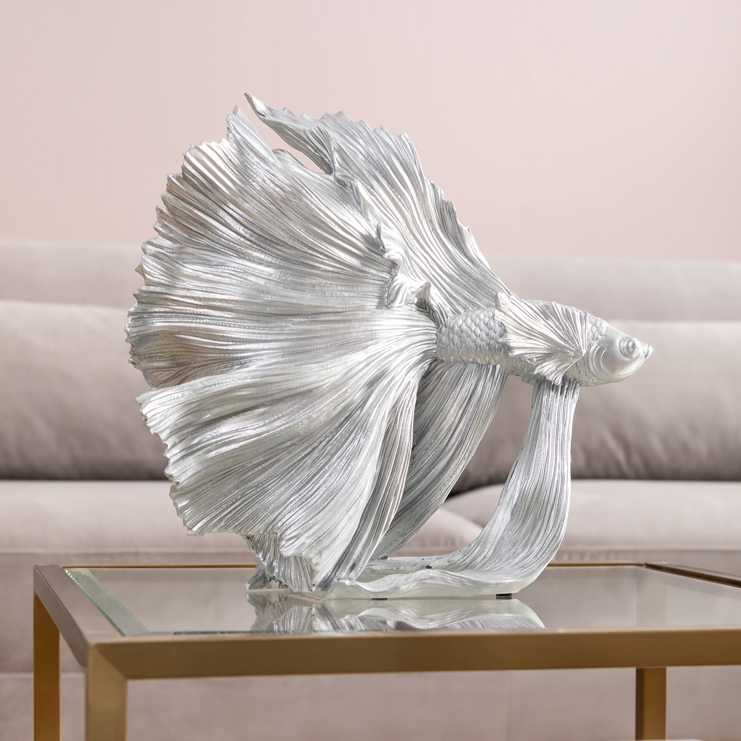 Kare Design Figurine de décoration »Betta Fish Silber Klein«