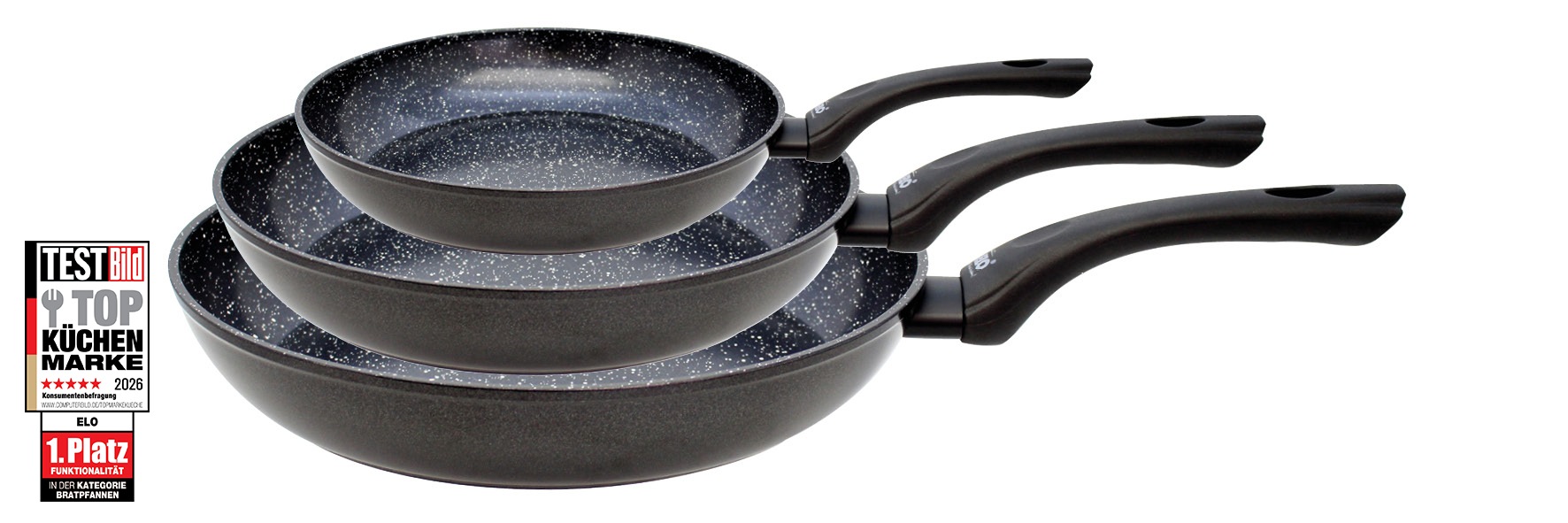 Image of Elo Basic Pfannen-Set "Belugo" Aluminium Set, 3 tlg. Optimierte Wandstärke