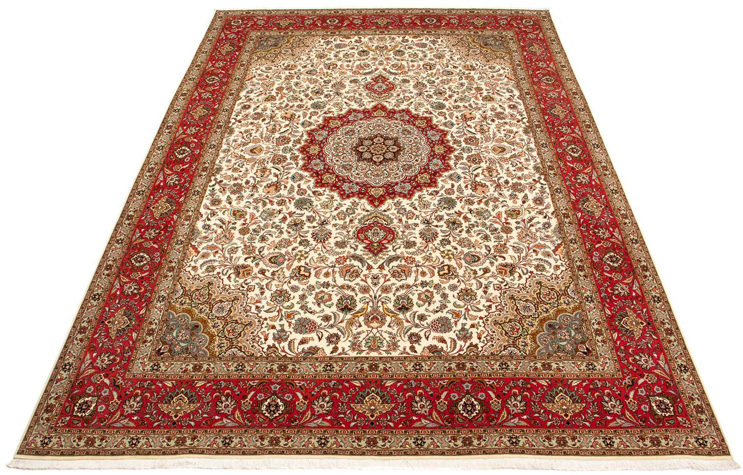 Image of morgenland Orientteppich »Perser - Täbriz - Royal - 406 x 300 cm - rot«, rechteckig, 7 mm Höhe, Wohnzimmer, Handgeknüpft, Einzelstück mit Zertifikat bei Ackermann Versand Schweiz