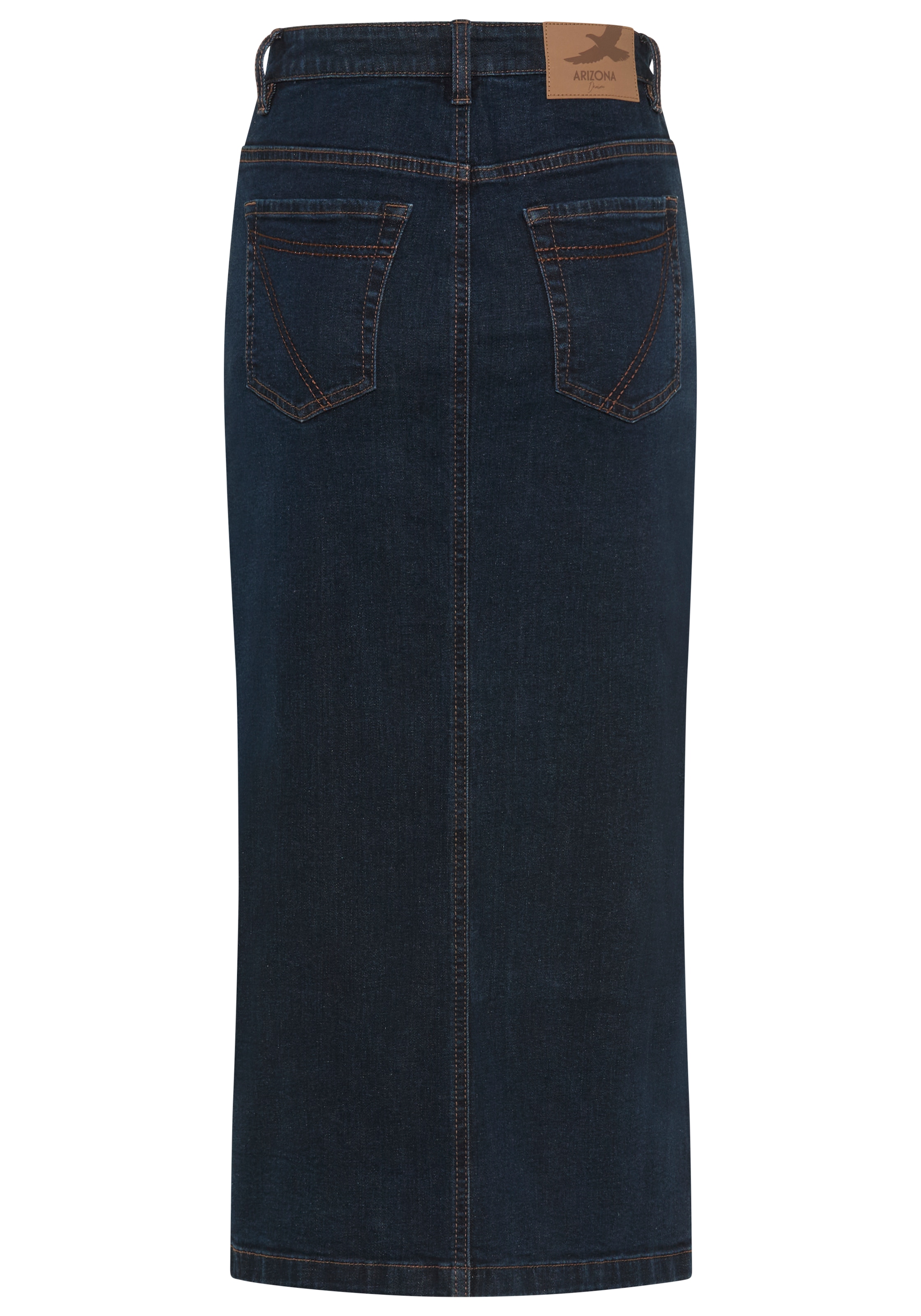 Arizona Jupe en jean »lang« longueur mollet, avec fente, coupe ajustée, en denim extensible