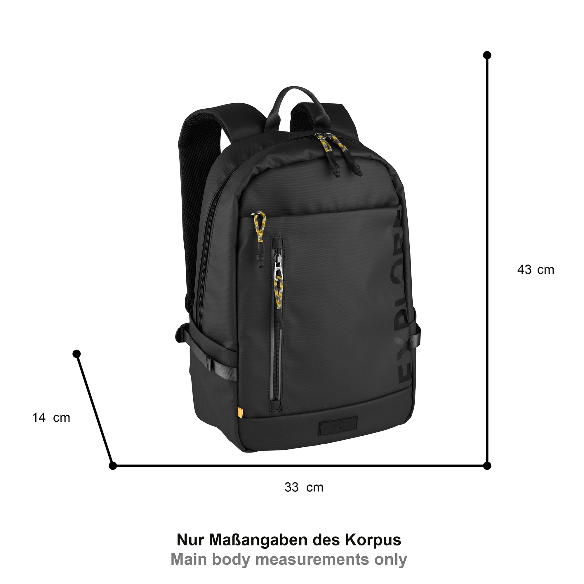 camel active Rucksack »Explore« wasserabweisendes recyceltes Nylon und reflektierende Reissverschlüsse