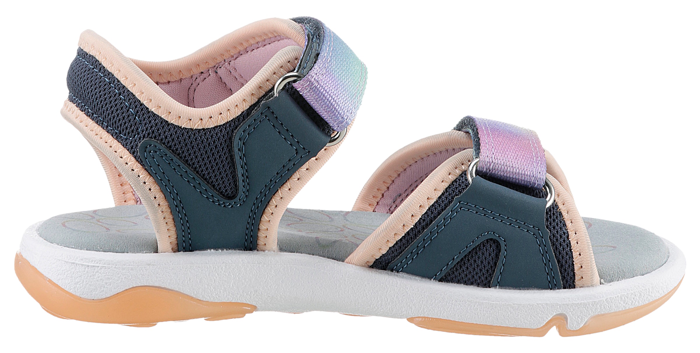 Superfit Sandale »PEBBLES WMS: mittel«, Sandalette mit süssem Glitzerverschluss, Grössenschablone zum Download