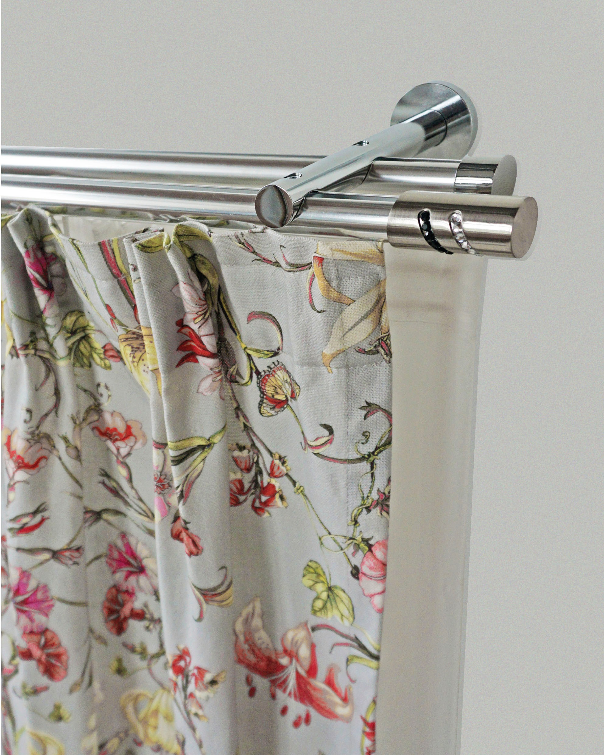 Image of GARESA Gardinenstange »BOSTON«, 2 läufig-läufig, Wunschmasslänge, Vorhanggarnitur, einfache Montage, mit Profilverbinder verlängerbar, Wandmontage, Glitzerstein bei Ackermann Versand Schweiz