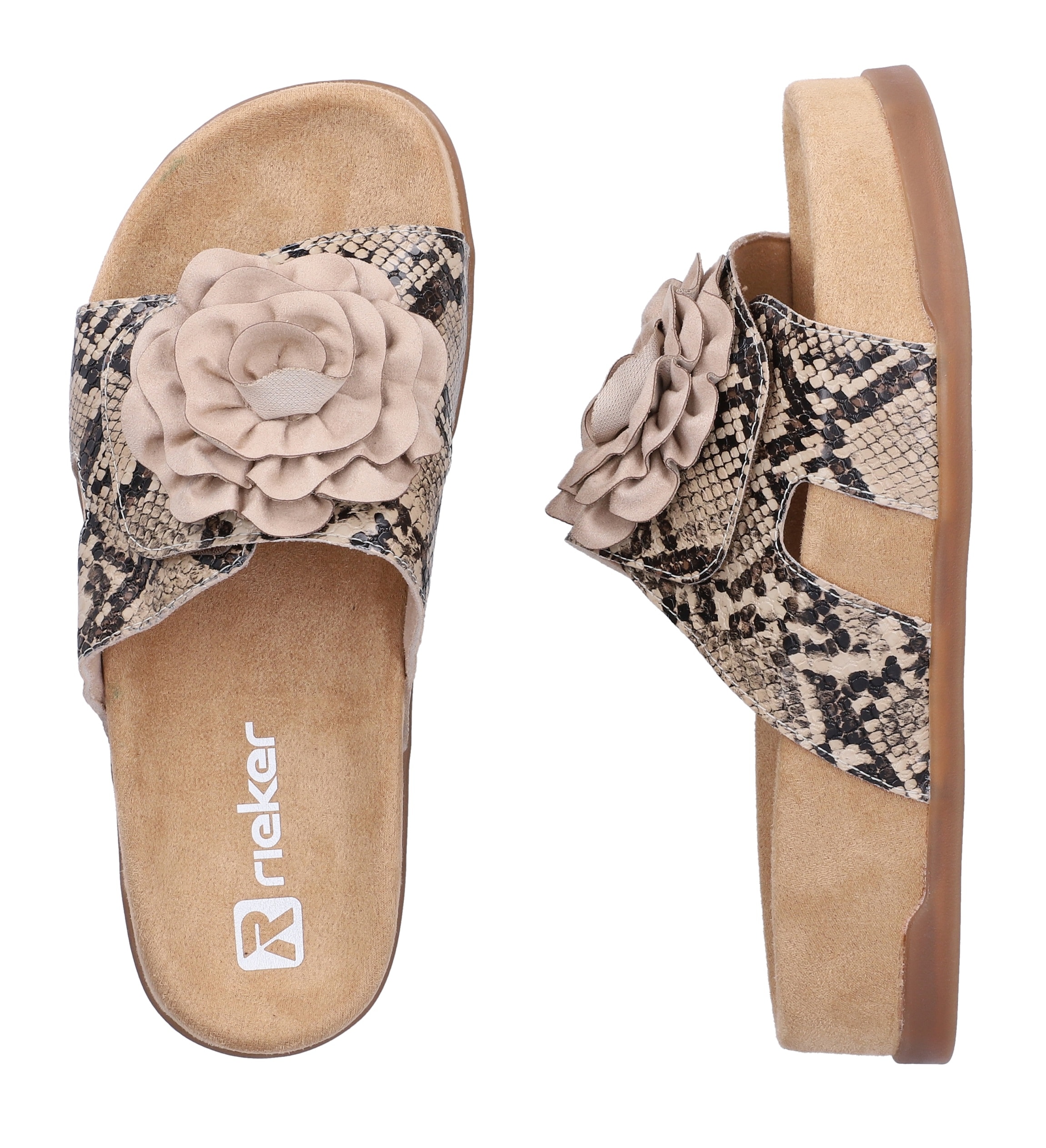 Rieker Pantolette  Chaussure d'été, chaussure de vacances, chaussure de plage avec fleur