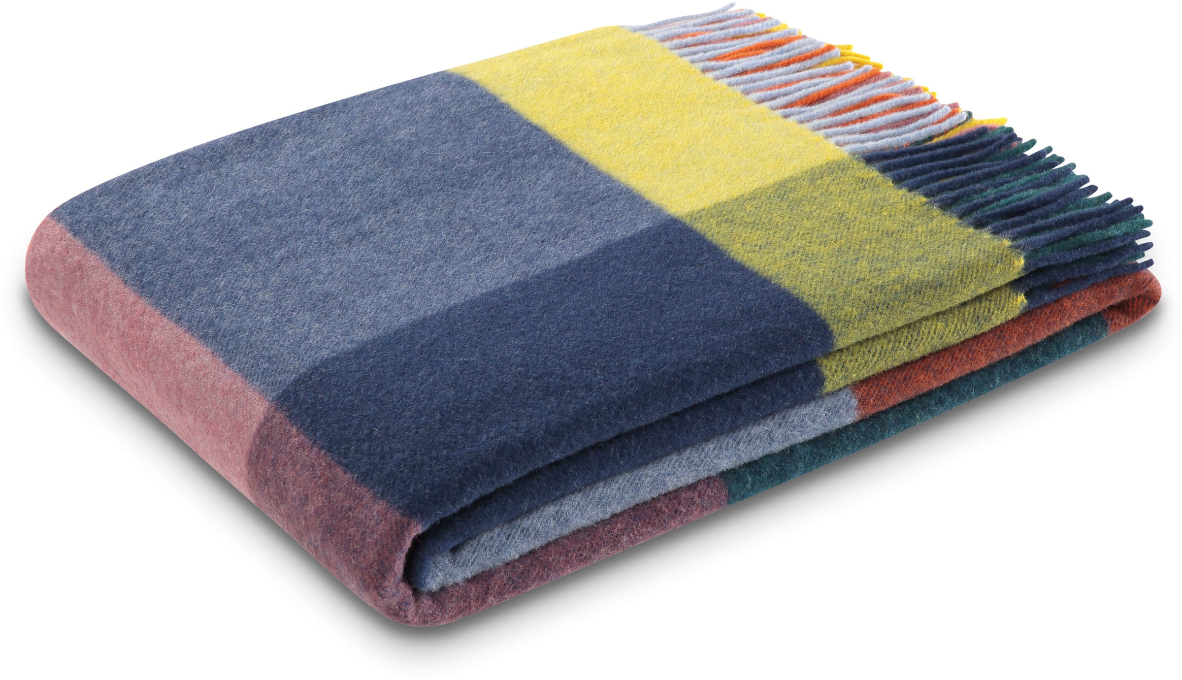 Image of Biederlack Wohndecke "Plaid Vibrant Square" im sommerlichen Karodessin