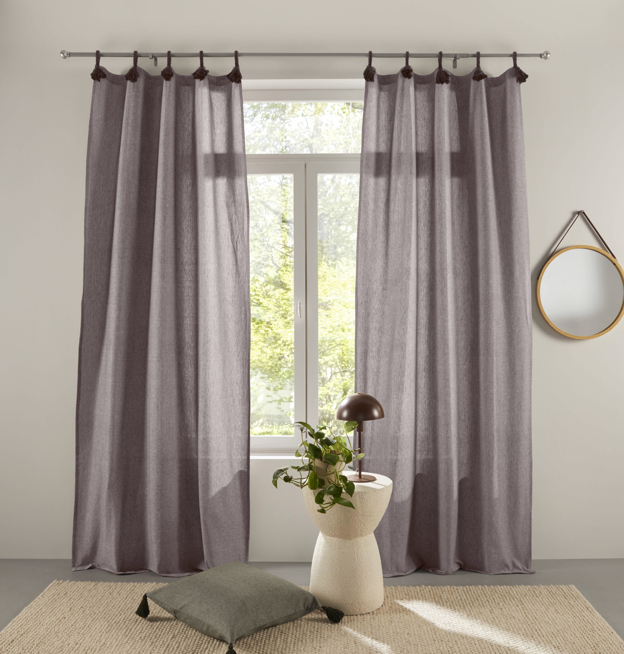 LeGer Home by Lena Gercke Gardine »Jada« Schlaufen 1 Stk. tlg. blickdicht, Bio-Baumwolle, gewebt, verschiedene Grössen,