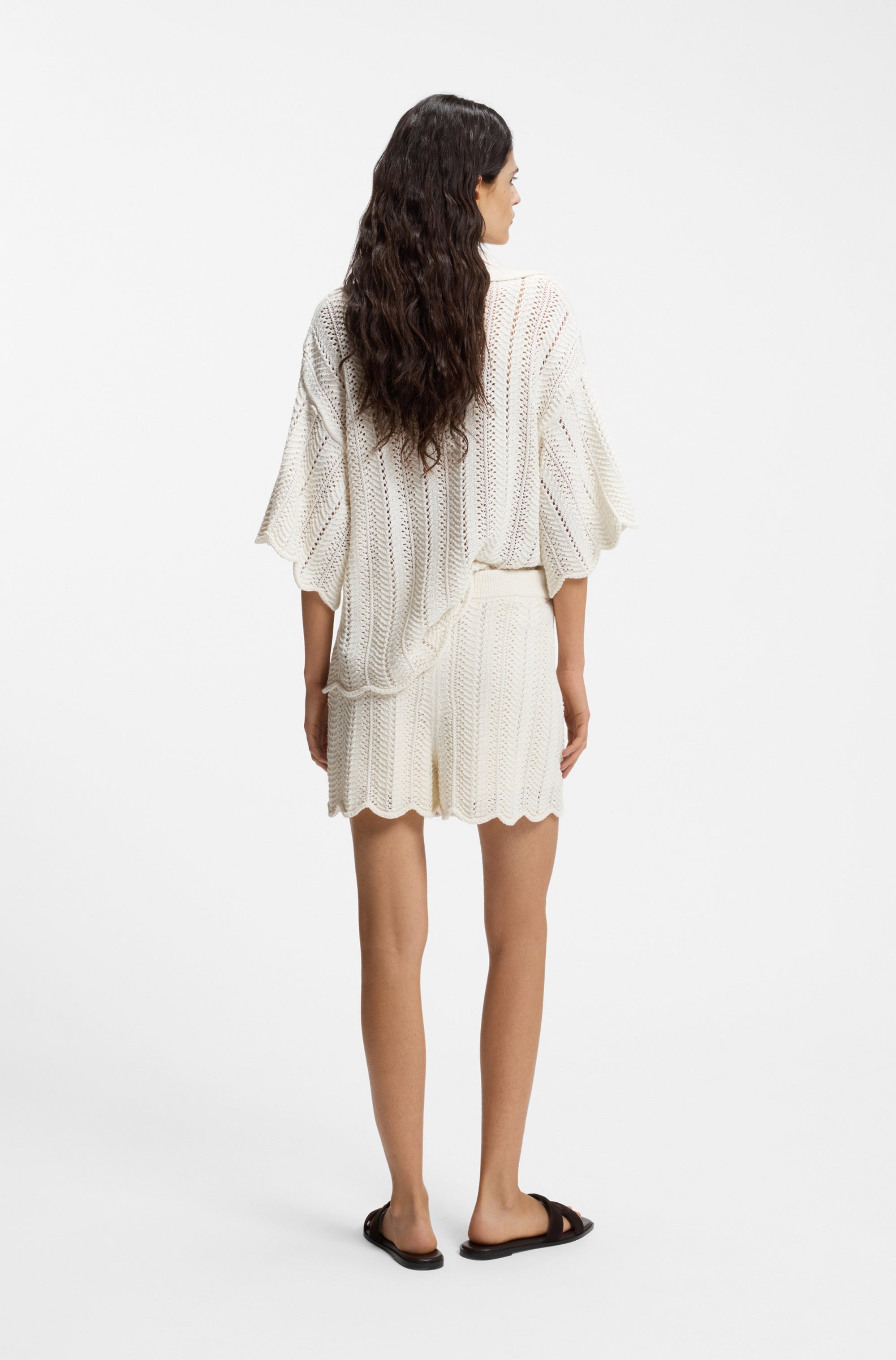 BOSS ORANGE Short »Forde Premium Damenmode«  En maille, avec structure ondulée