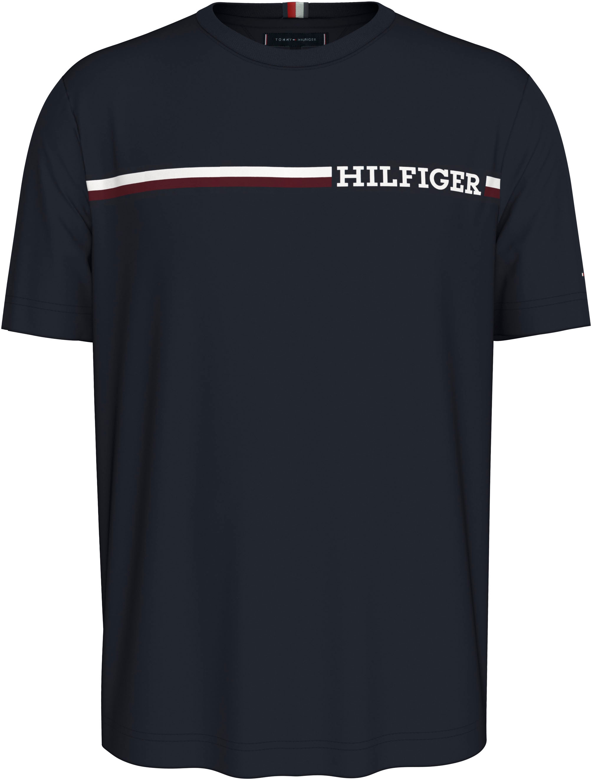 Tommy Hilfiger Big & Tall T-Shirt »BT-CHEST STRIPE TEE-B«, Grosse Grössen mit Logostickerei