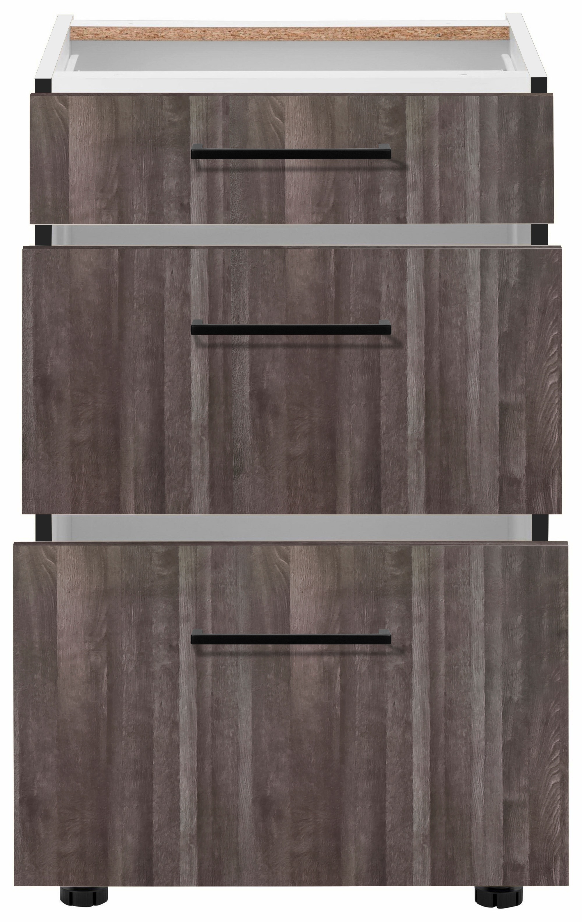 wiho Küchen Unterschrank »Nisos« 50 cm breit, Soft-Close in Schubladen, verstellbare Füsse, ohne Platte