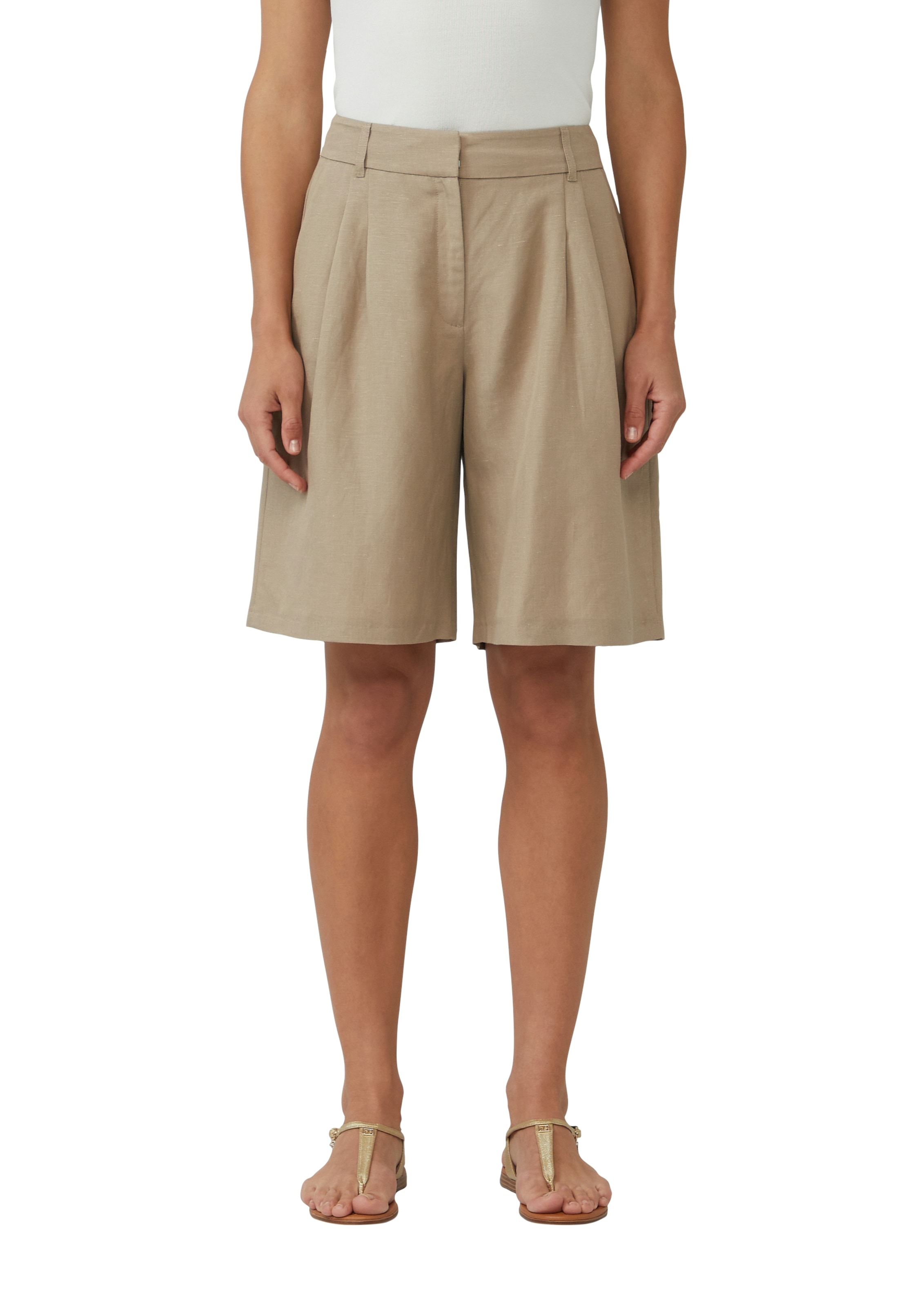 s.Oliver BLACK LABEL Bermudas, Sommerhose aus Leinenmix