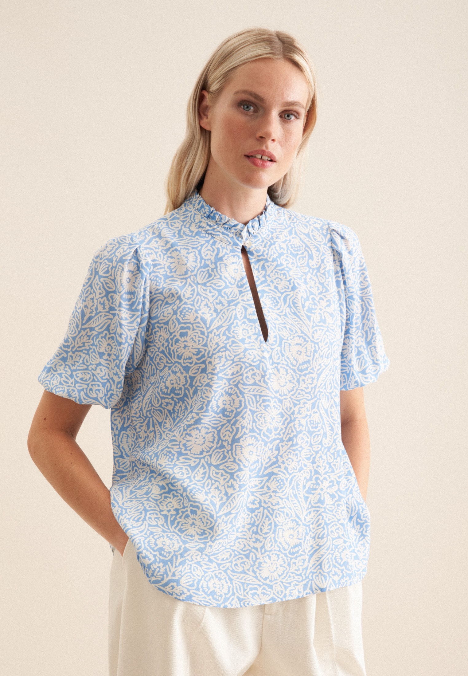 Image of seidensticker Shirtbluse "Schwarze Rose" 1/2 Rundhals Floral