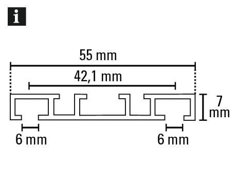 GARDINIA Vorhangschiene, 2 läufig-läufig, Fixmass, Serie Aluminim-Vorhangschiene