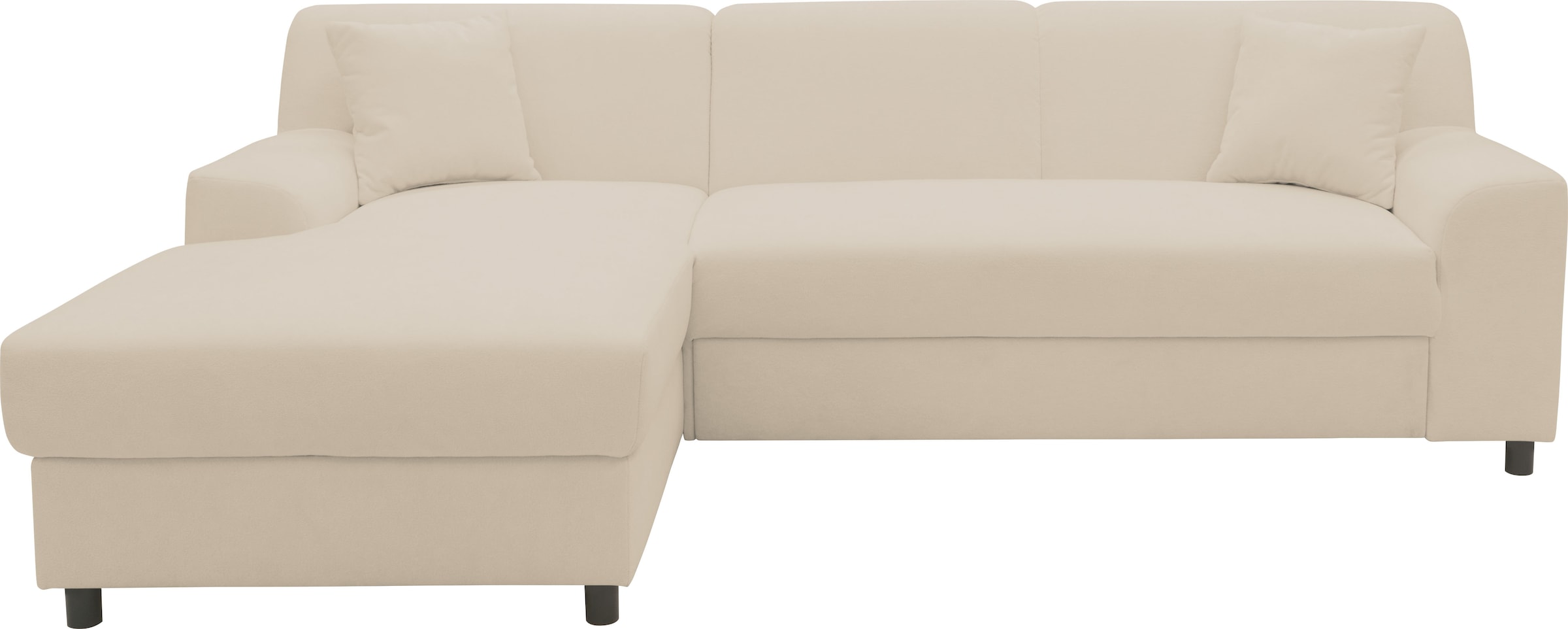 DOMO collection Ecksofa »Turah 2, L-Form, Cord oder Luxus-Microfaser, komfortabler Federkern«, B/T/H: 241/146/79 cm, incl. Zierkissen, wahlweise mit Bettfunktion