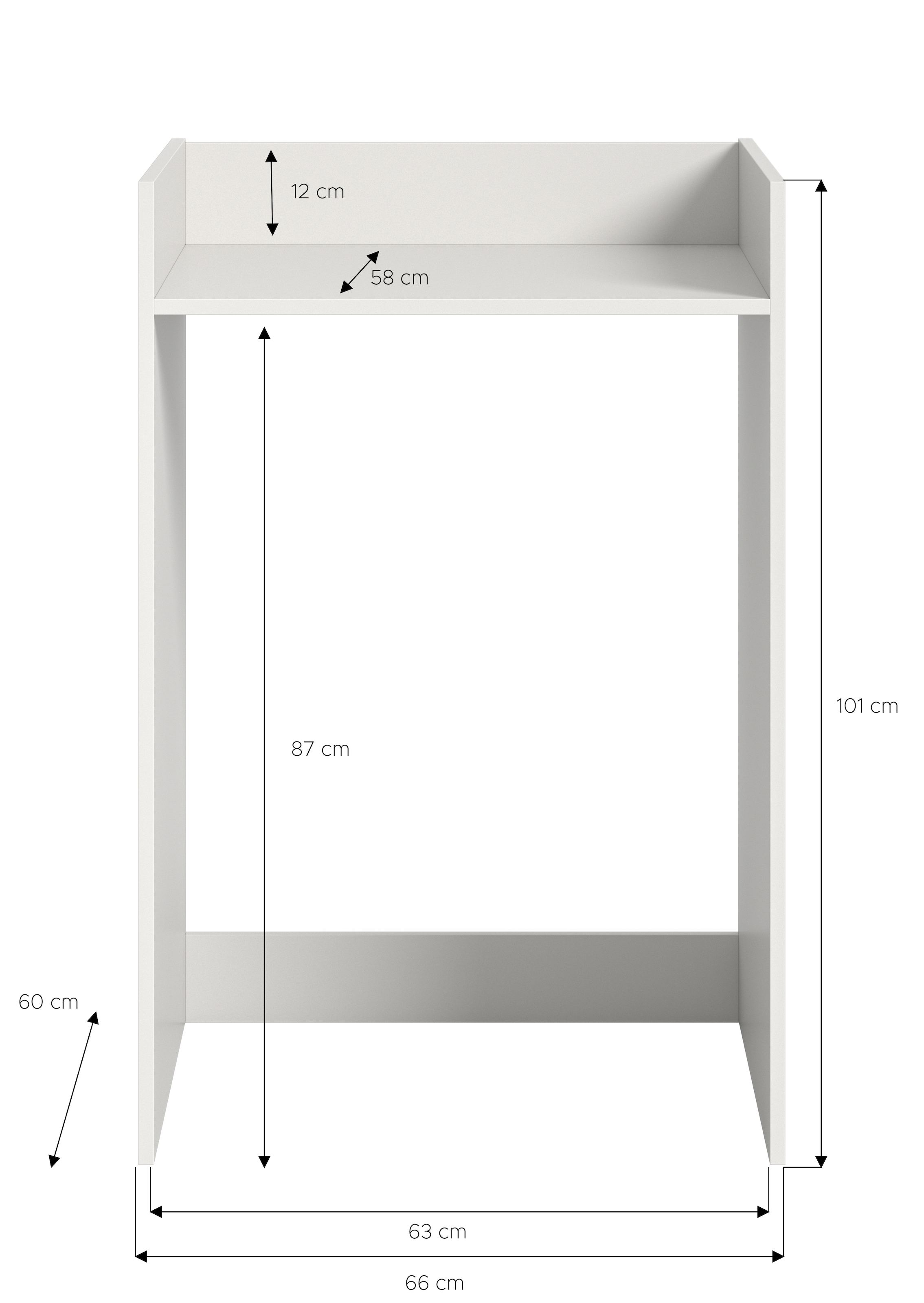 welltime Armoire pour machine à laver »FALAS,  Breite 66 cm, mit grosser Ablagefläche« disponible en différentes couleurs, pour machine à laver et sèche-linge, 1 cuis tlg. Armoire haute, armoire modulable, armoire pour machine à laver