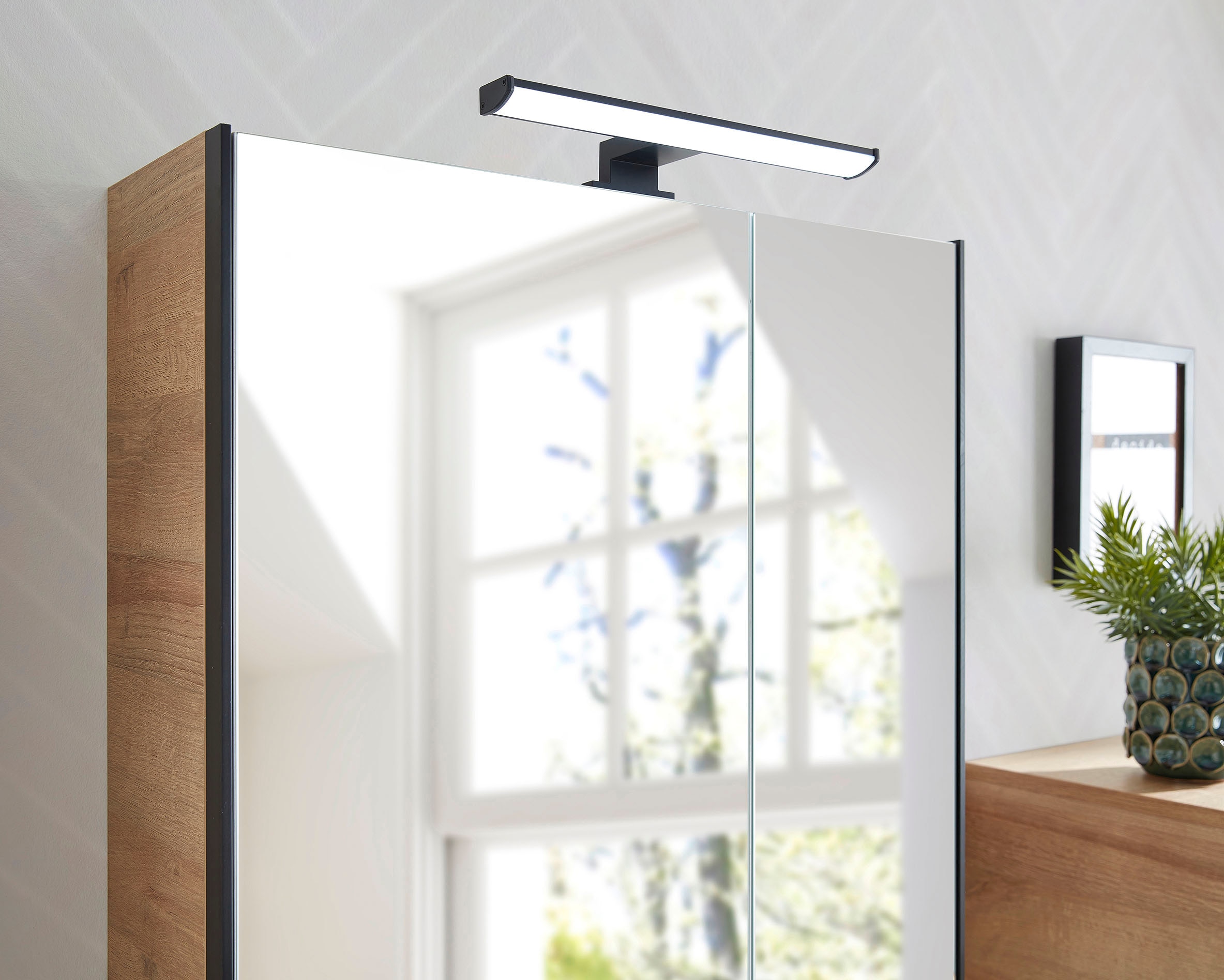 Saphir Ensemble de meubles de salle de bain »Quickset 395 3-teilig, Waschbeckenunterschrank mit LED-Spiegelschrank« 4 cuis tlg.