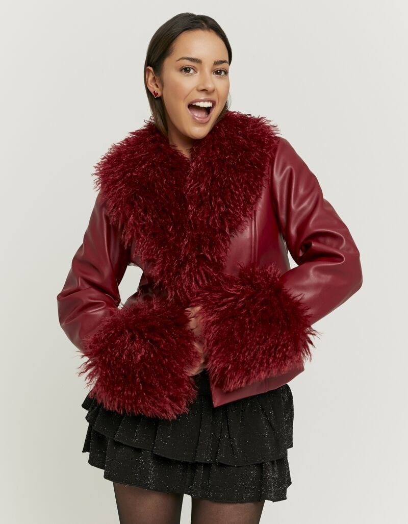 Image of Tally Weijl Lederimitatjacke "SJAPUSIXTA" trendig, aus Lederimitat mit Kunstfellbesatz