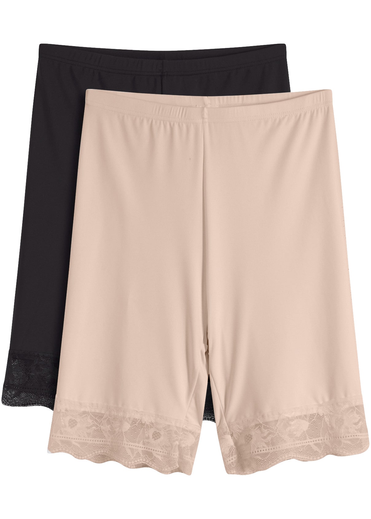 bonprix Feinstrumpfleggings Packung, 2er,  mit Spitze, Doppelpack, verschiedene Grössen von S bis XXXL