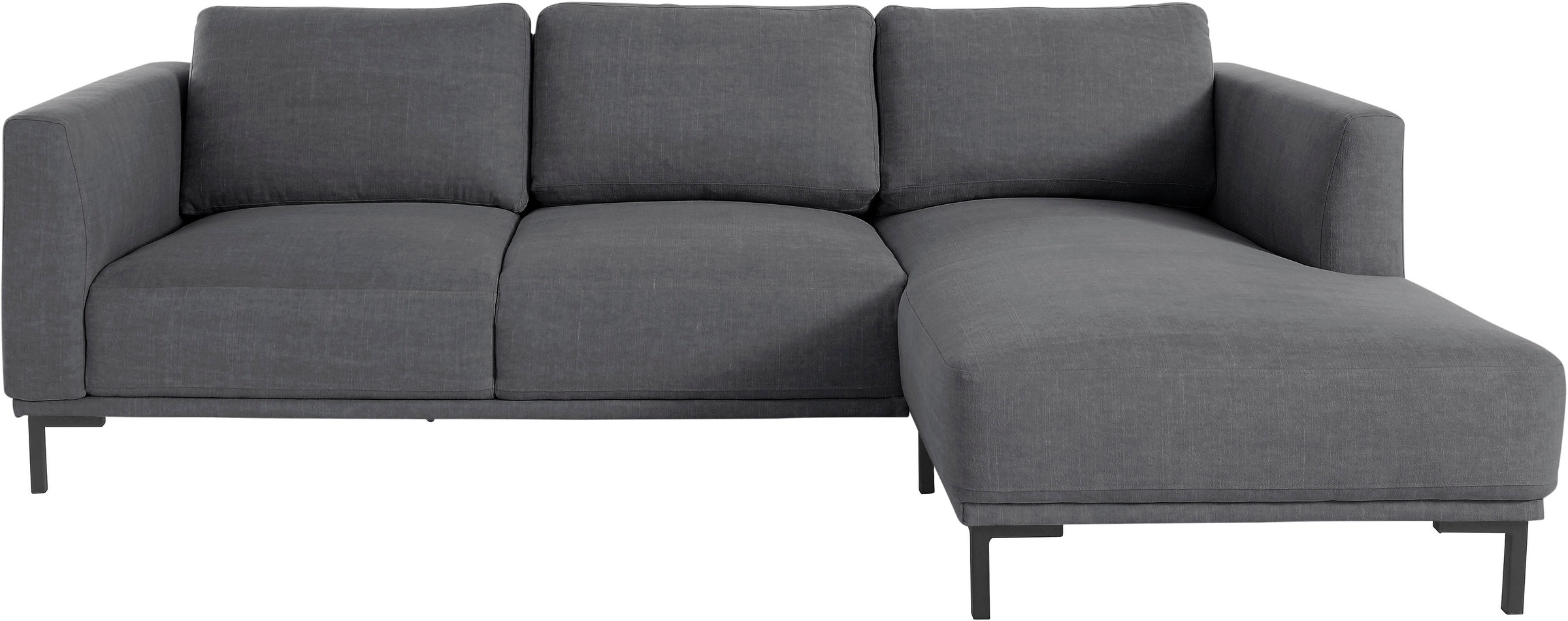 Image of GOODproduct Ecksofa »Fillin«, Struktur-Bezug hergestellt aus recycelten PET-Flaschen, mit losen Rückenkissen und Metallbeinen bei Ackermann Versand Schweiz