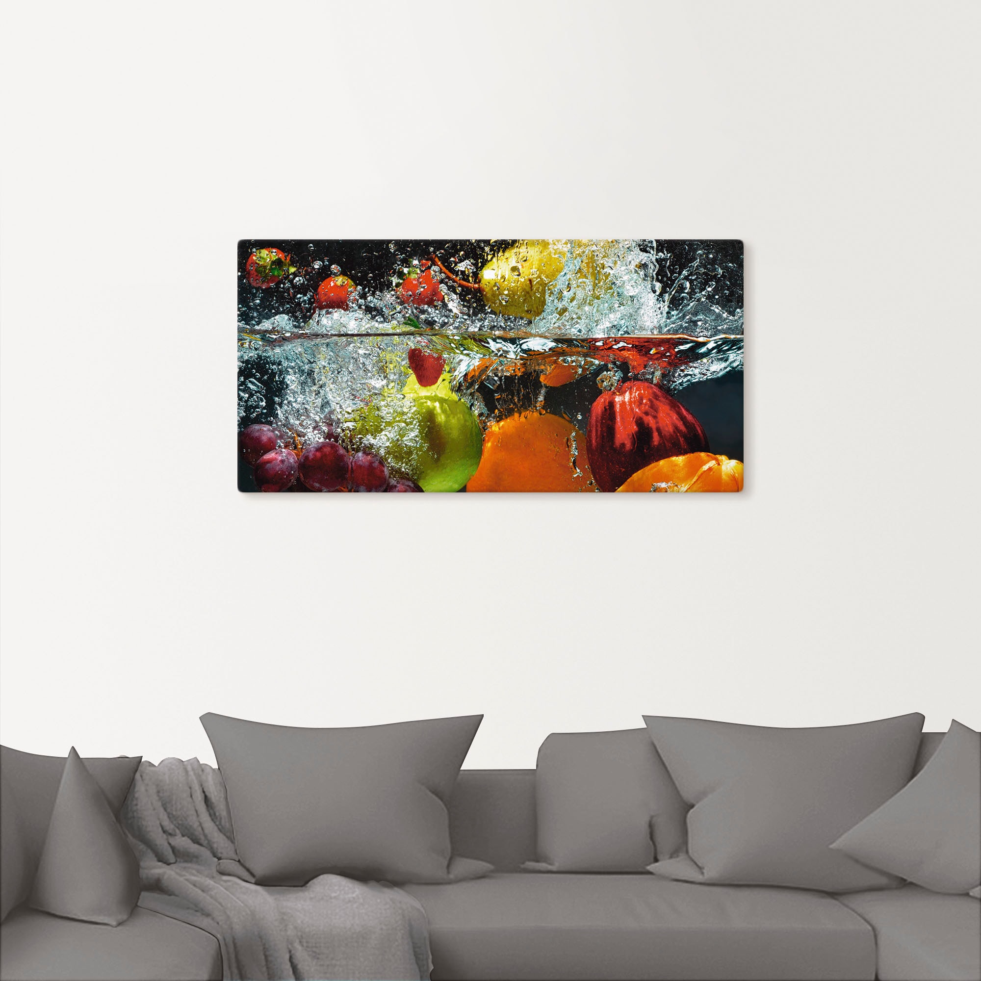 Artland Tableau sur toile »Spritzendes Obst auf dem Wasser« 1 cuis tlg. auf Holzrahmen gespannt