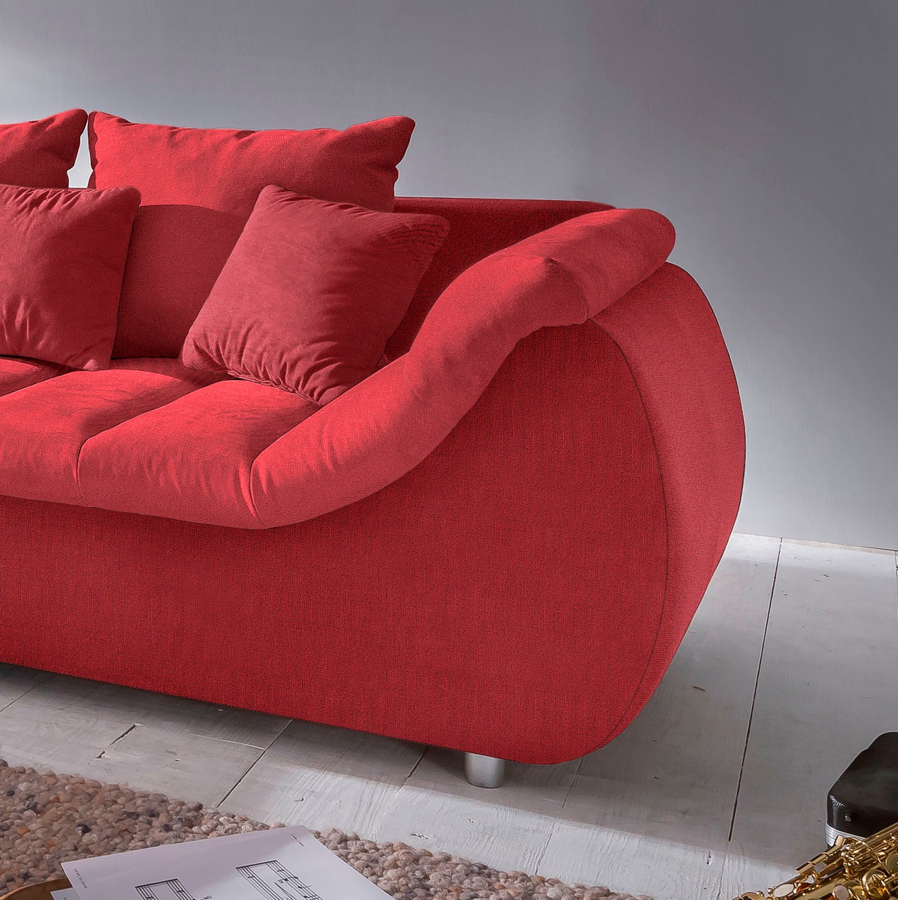 INOSIGN Ecksofa »Imola elegant und bequem, aktuelle Steppung im Sitz, L-Form«, wahlweise mit Bettfunktion