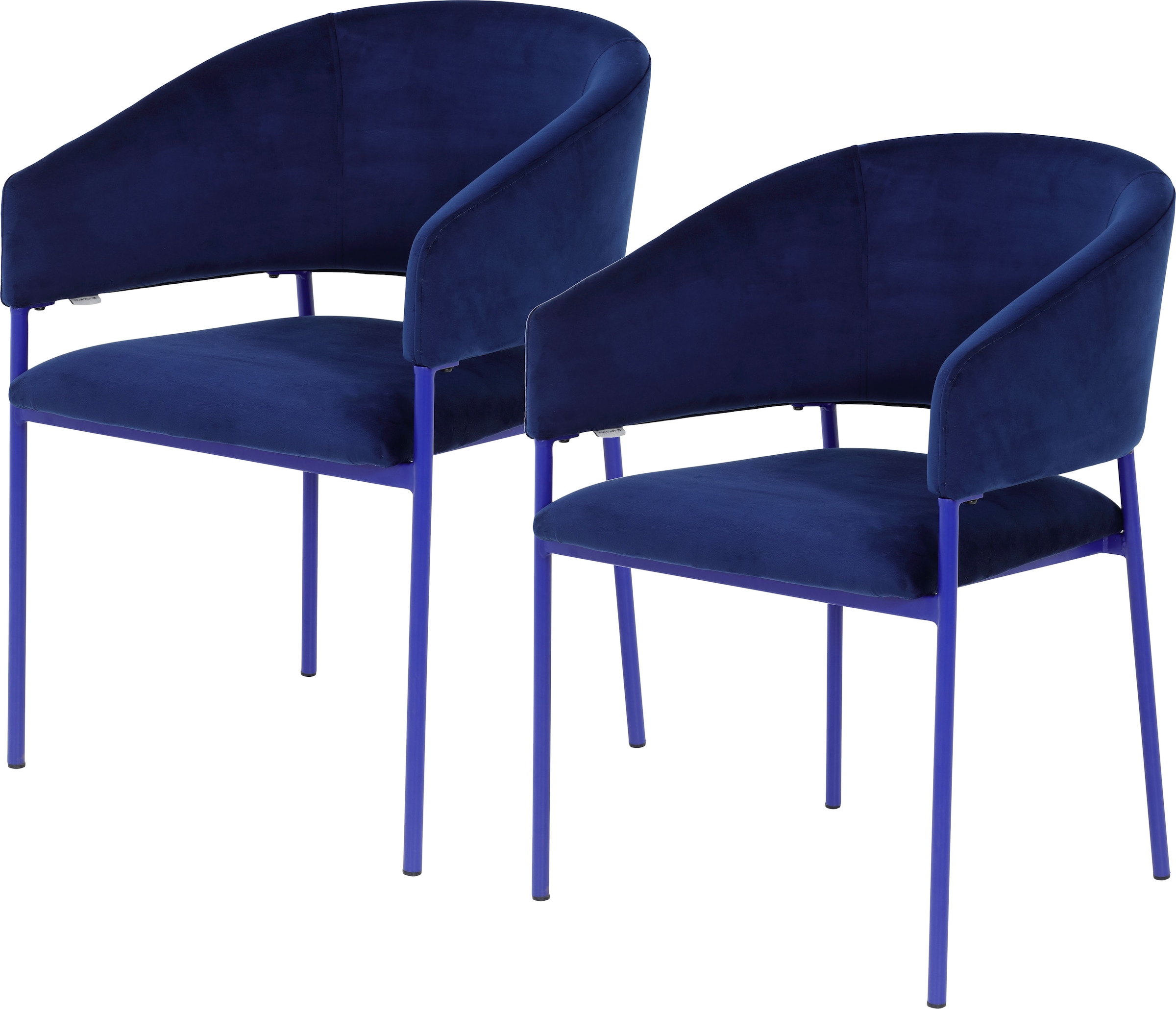 TOM TAILOR HOME Armlehnstuhl »EMBRACE ARMCHAIR«, (Set), 2 St., Samt, Esszimmerstuhl, mit Armlehnen, 4-Fussgestell, Rückenausschnitt