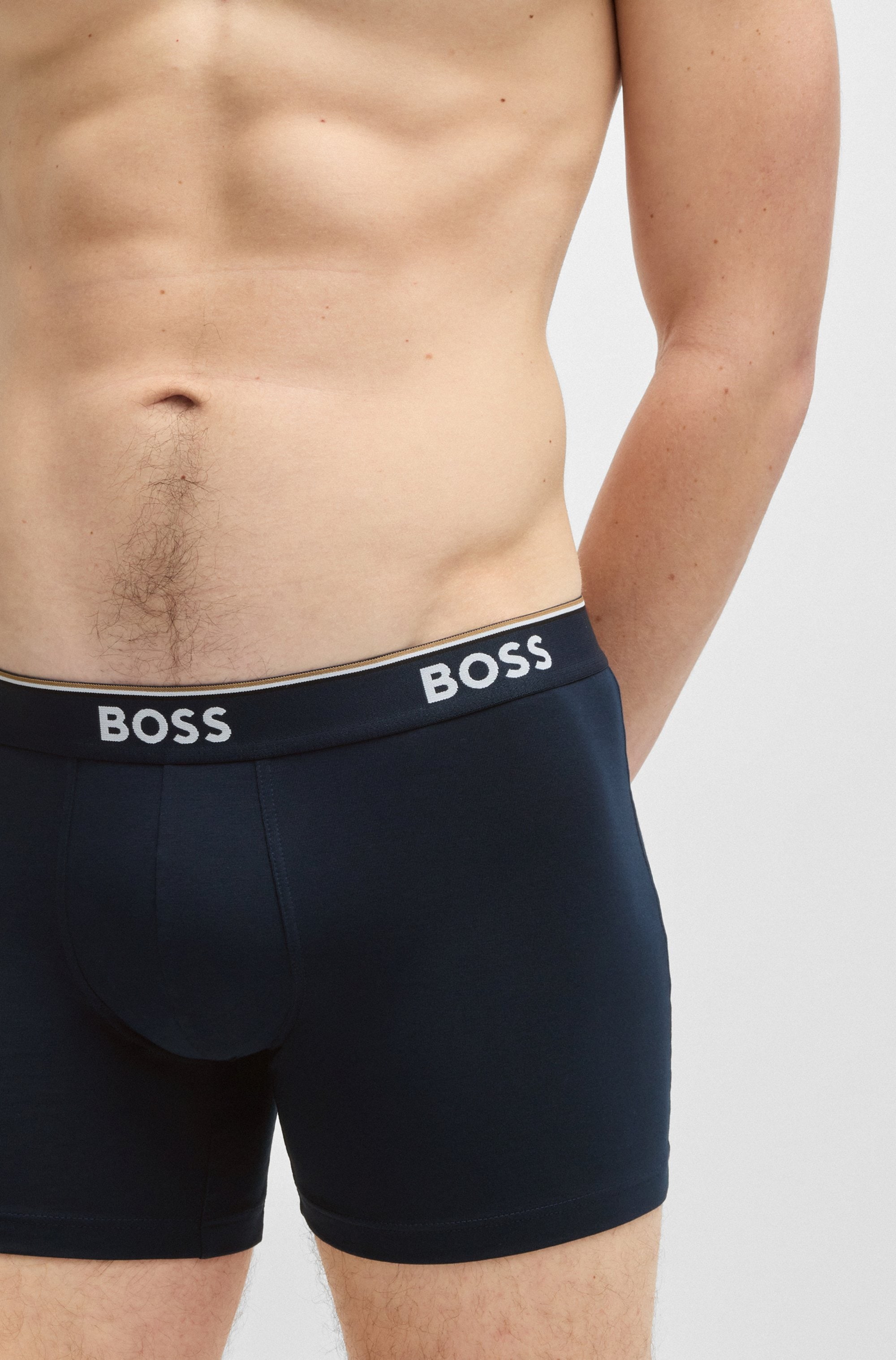 BOSS Langer Boxer »Brief 3 PACK«, mit farblich passendem Webbund