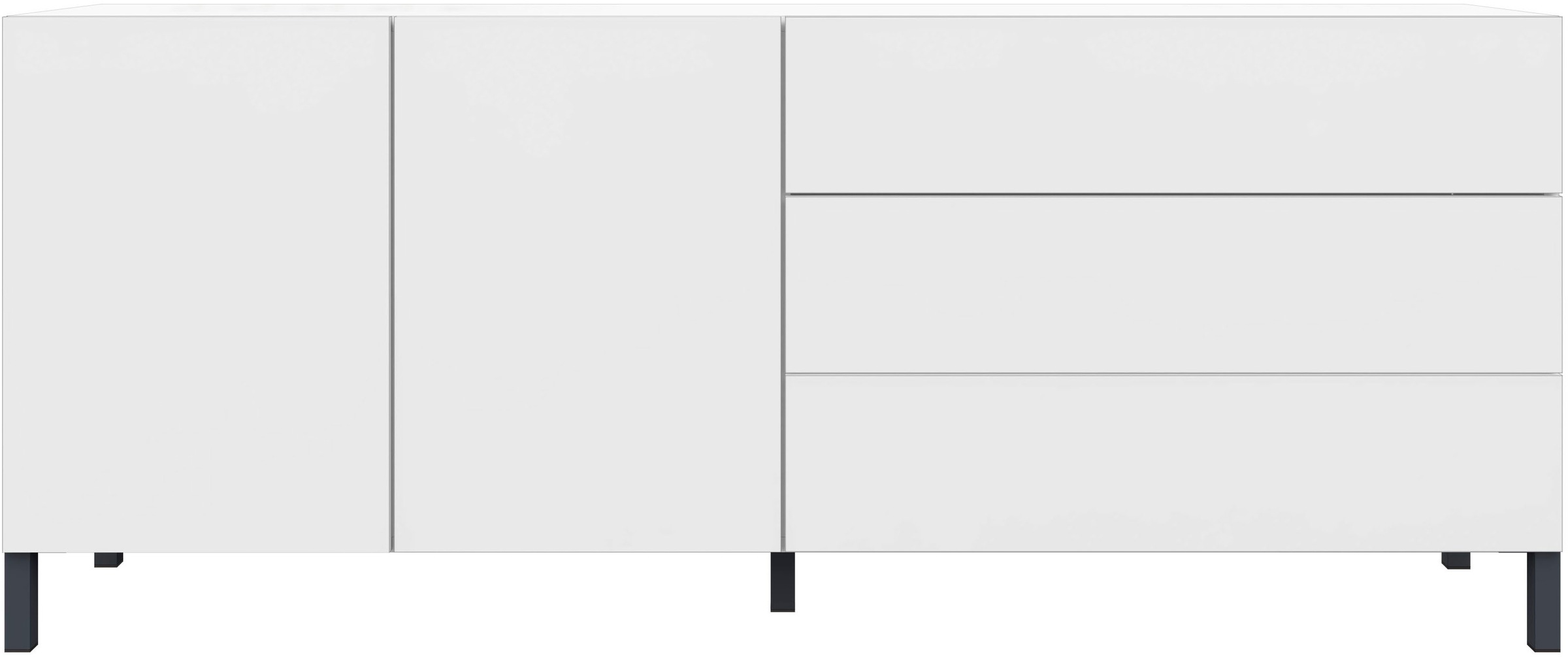 borchardt Möbel Sideboard "Sophia, Kommode mit Metallfüßen, 3 Schubkästen, Breite 152 oder 190 cm" grifflose Optik, viel Stauraum, verstellbare Böden