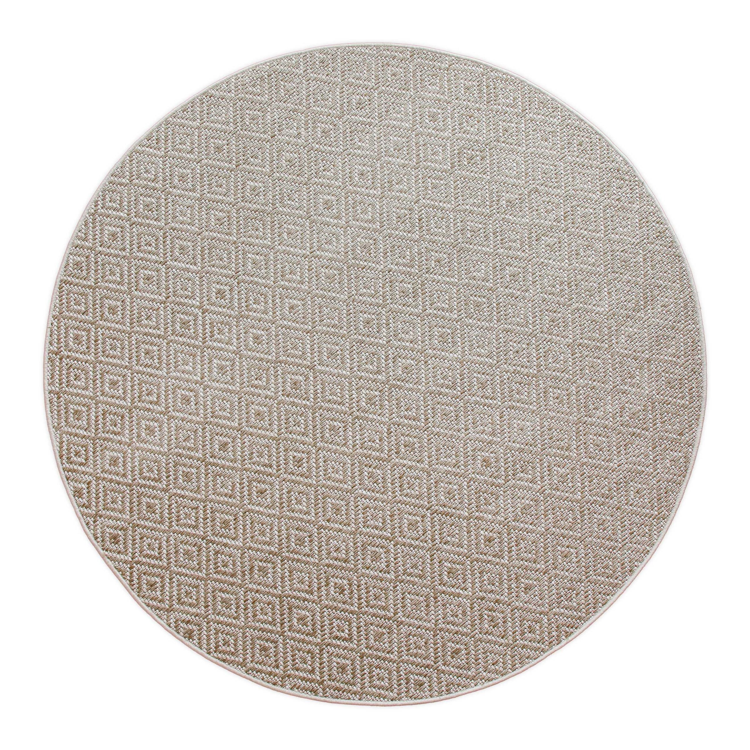 Wecon home Teppich »Miami Beach« rund 5 mm Höhe In- & Outdoor Teppich, wetterfest, modernes Rauten Muster, Balkon