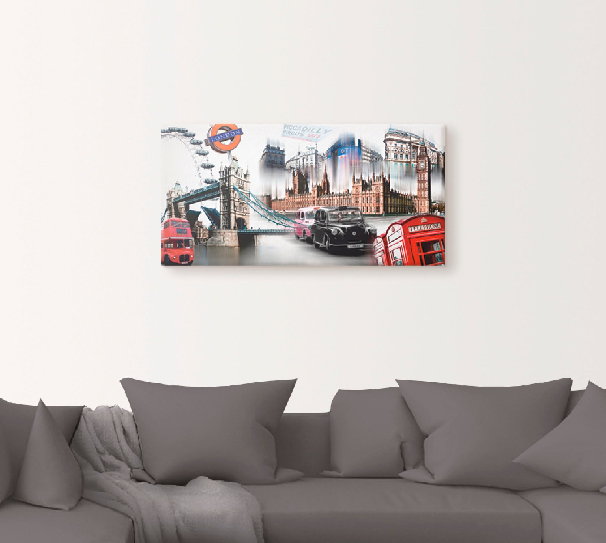 Artland Wandbild »London Skyline Collage IV«, Grossbritannien, (1 St.), als Leinwandbild, Poster, Wandaufkleber in verschied. Grössen