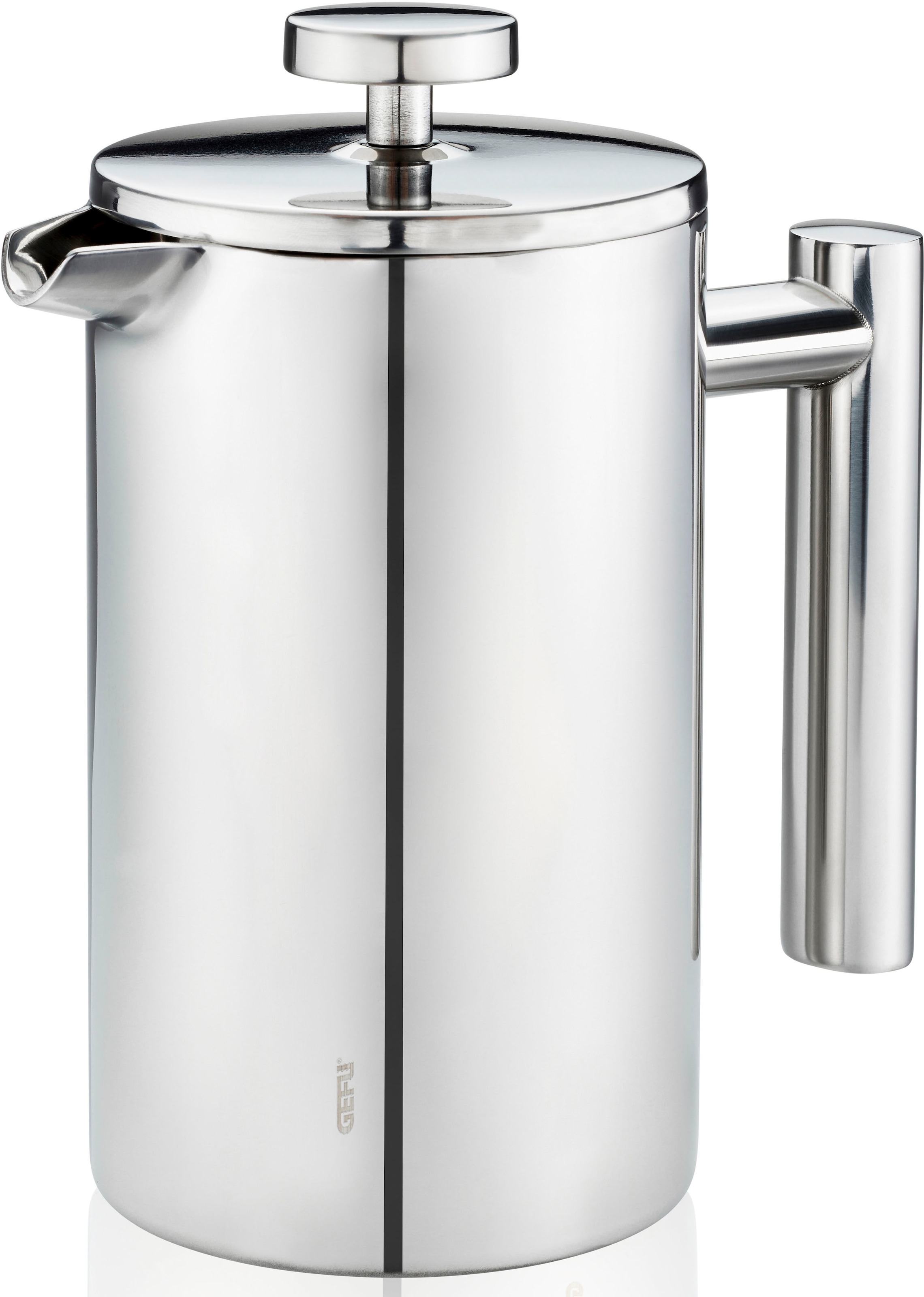 GEFU French Press Kanne »GUSTAVO«, 1000 l Kaffeekanne, einfaches Zubereitung, heisses Servieren von Kaffee und Tee, Edelstahl