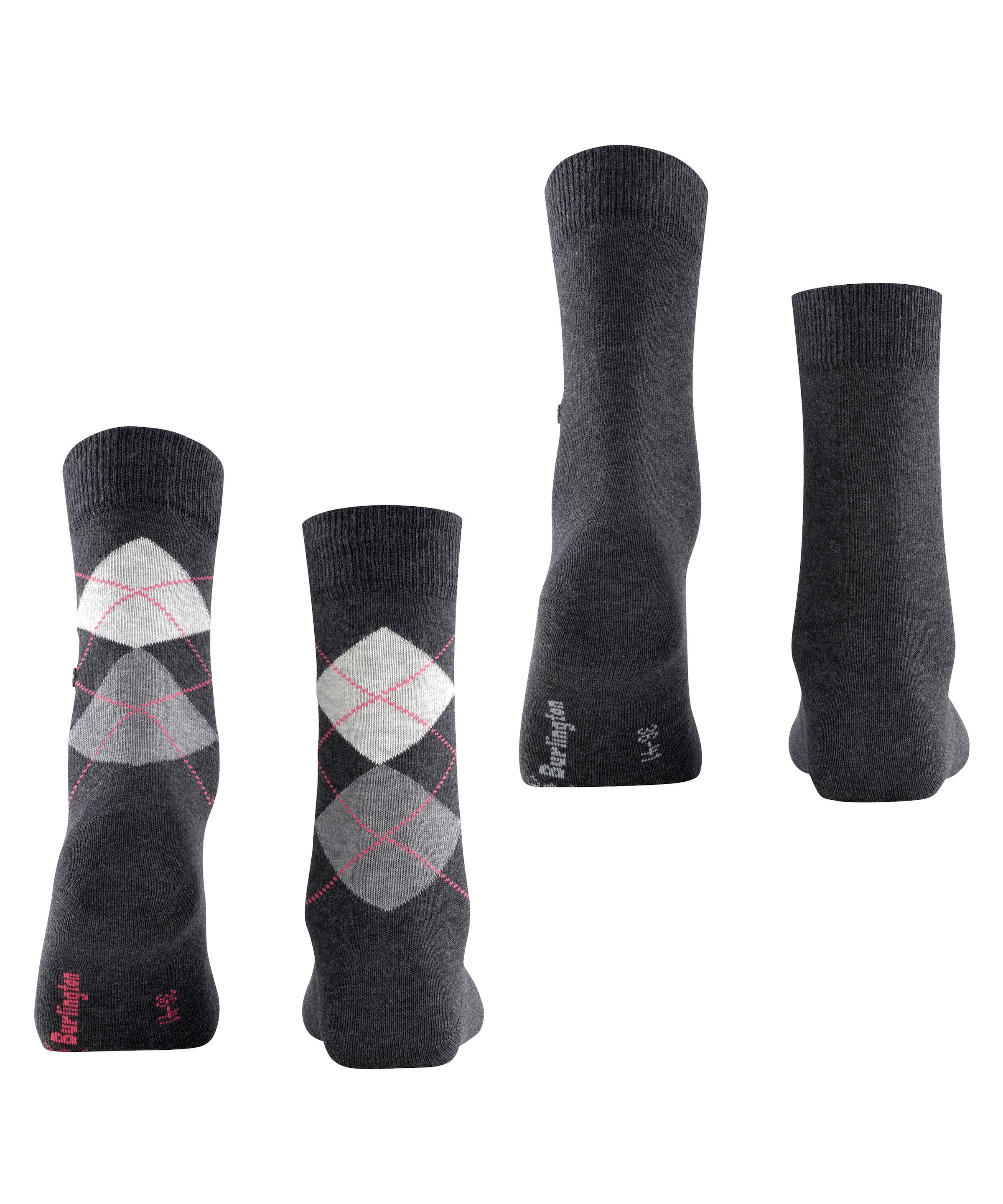 Burlington Chaussettes »Everyday Mix« 2 paires,  taille unique 36-41, uni et motif argyle
