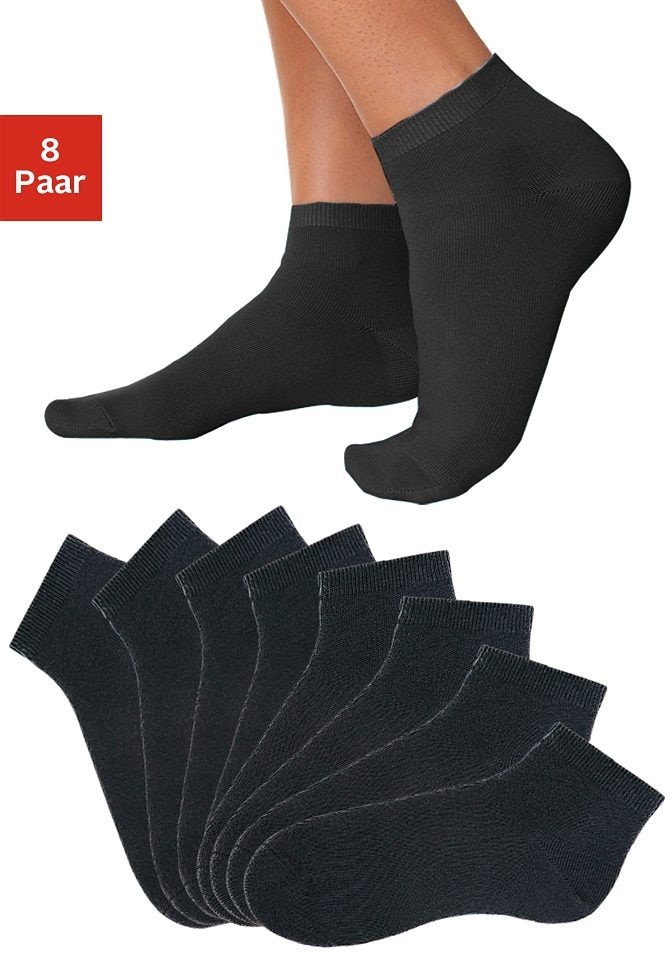 Kurzsocken, (Set, 8 Paar), uni in Basic Farben