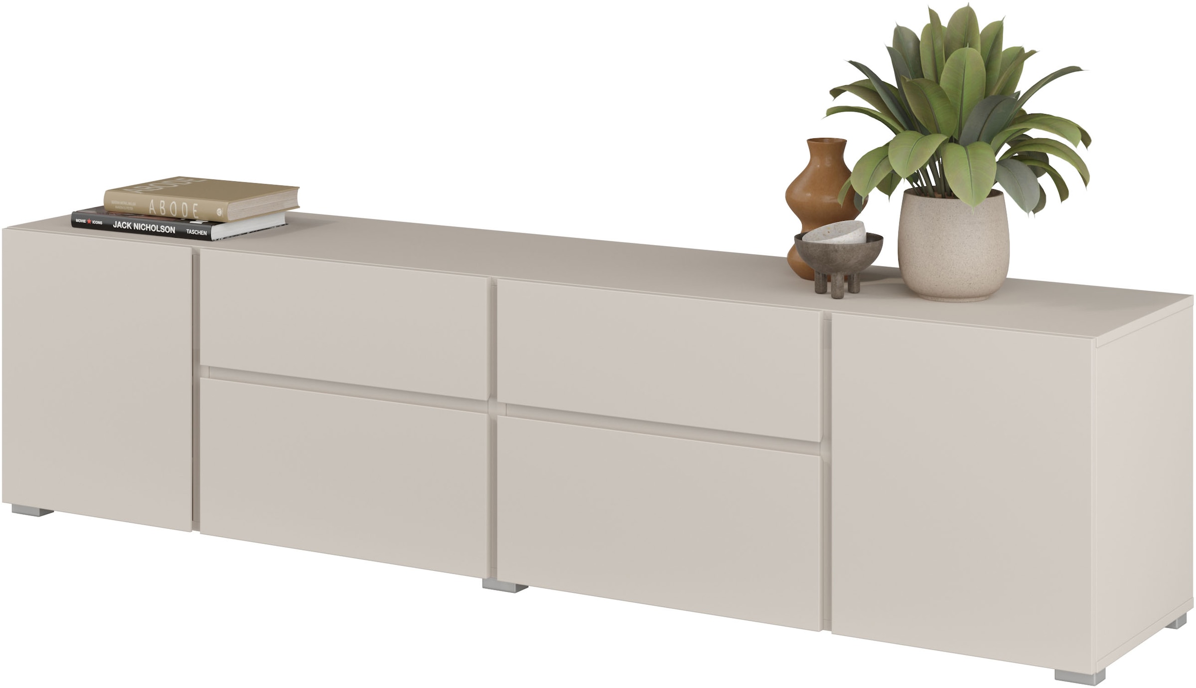 GOODproduct Table basse »Metric,Breite 195cm, grifflose Lowboard 2Klappen/2Schubkästen/2Tür« TV-Schrank mit viel Stauraum, TV-Board
