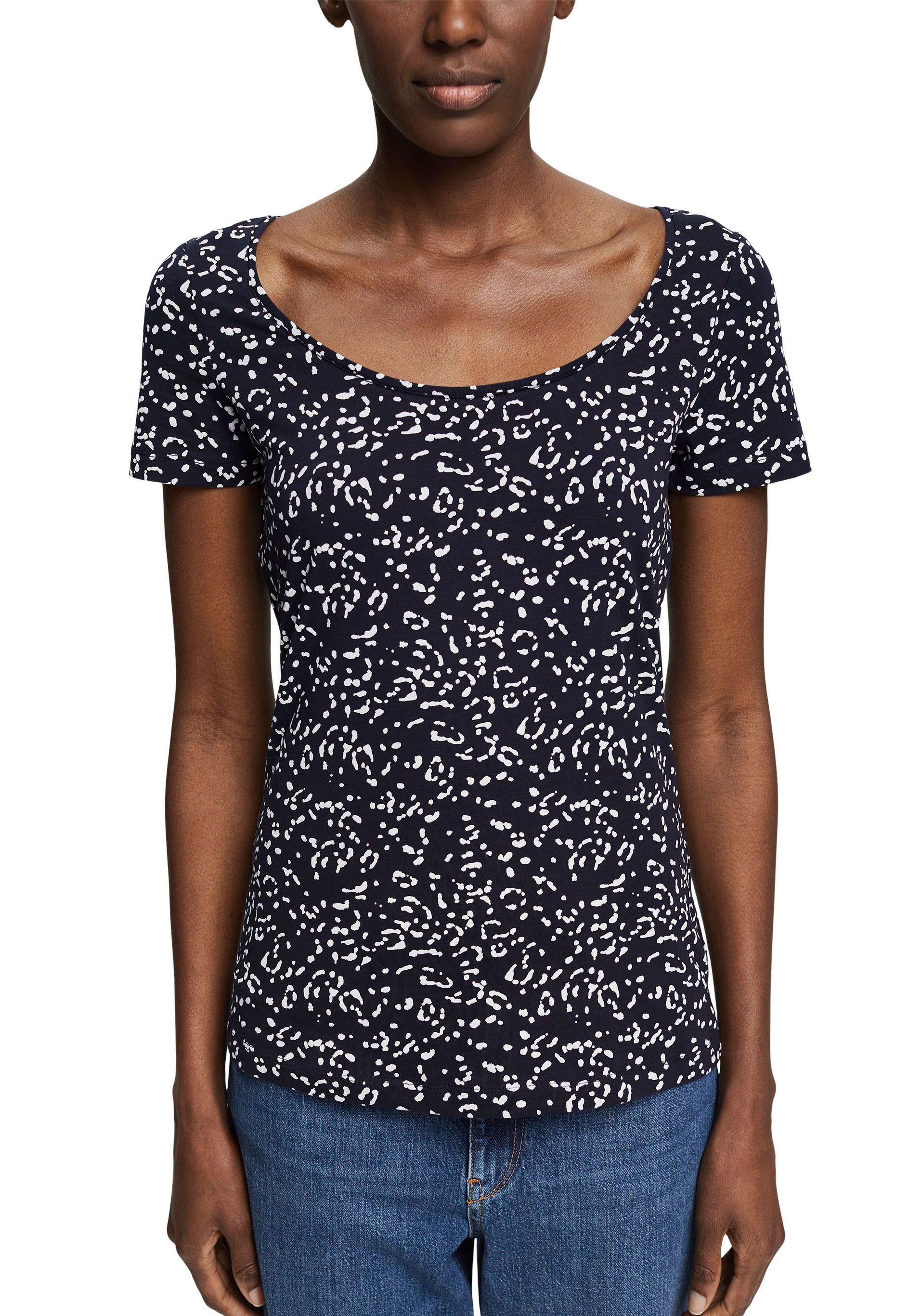 Image of Esprit T-Shirt, mit grossem Rundhals-Ausschnitt und tollem Alloverprint bei Ackermann Versand Schweiz