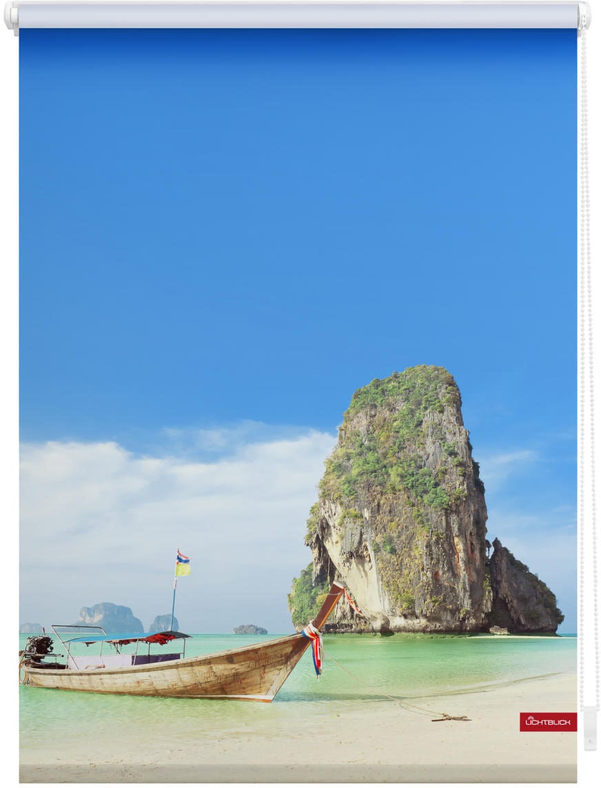 Image of LICHTBLICK ORIGINAL Seitenzugrollo "Rollo Klemmfix, ohne Bohren, blickdicht, Thailand - Bunt" blickdicht Blendschutz Sichtschutz freihängend
