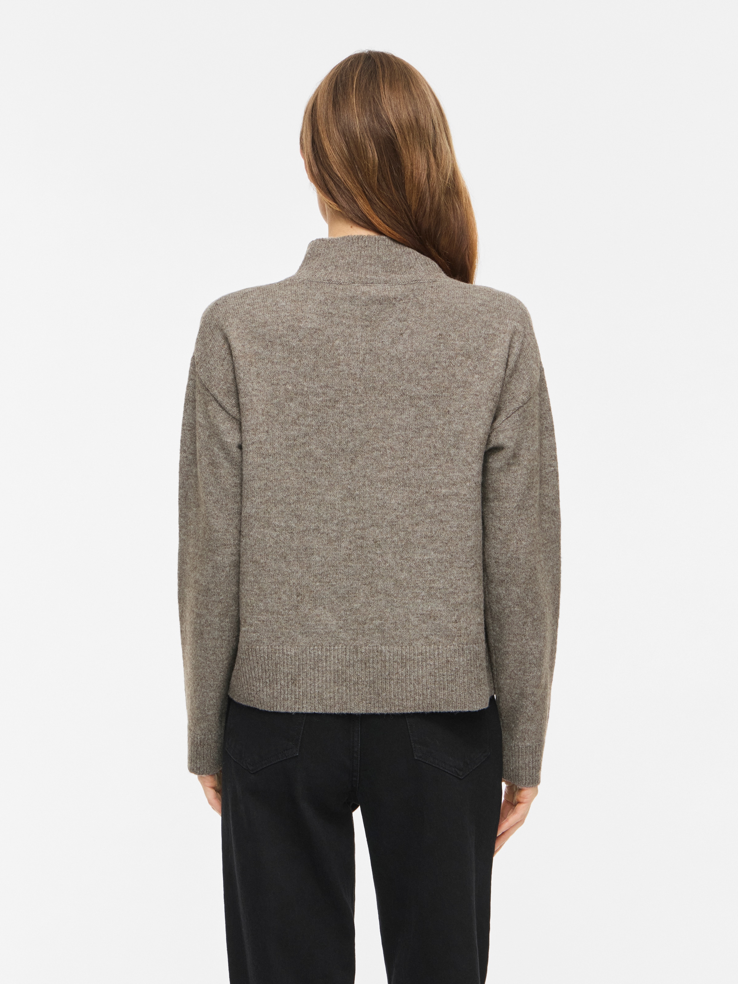 Vila Pull en tricot »VIAYLIN HIGHNECK L/S KNIT TOP/PB« Materialmix,