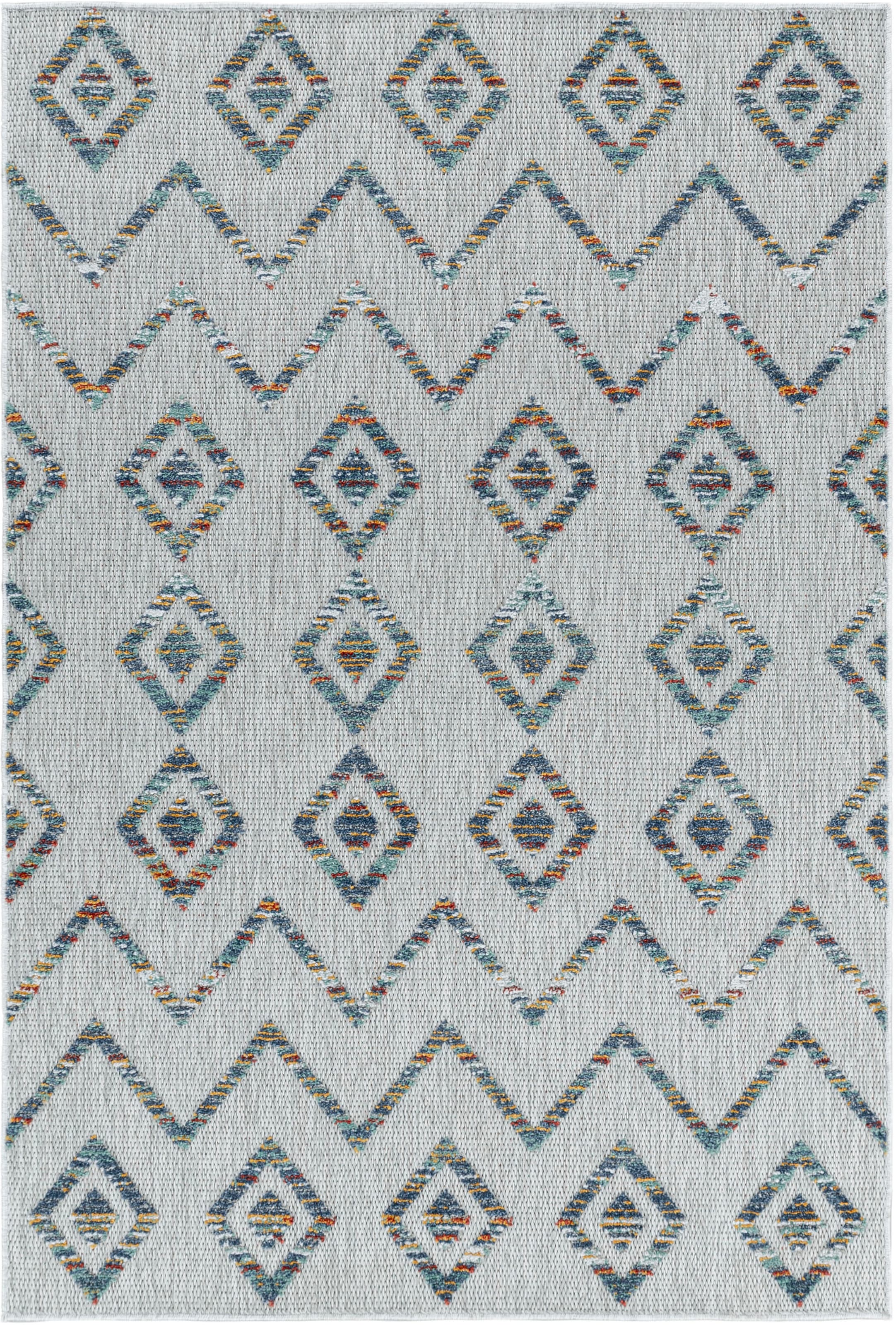 Ayyildiz Teppiche Teppich »BAHAMA 5152«, rechteckig, 8 mm Höhe, Läufer, Flachflor mit Hoch-Tief-Struktur, In-und Outdoor geeignet